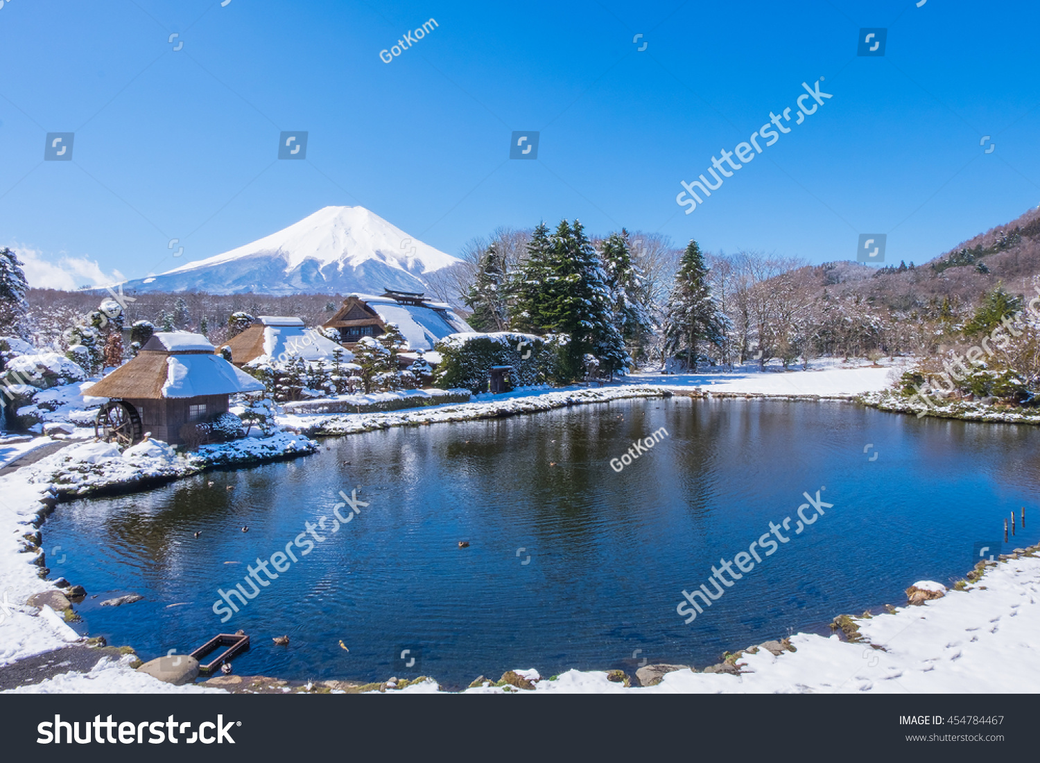 Fuji mountain from Oshino village Japan.