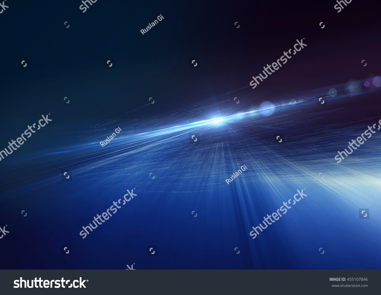 Abstract glowing blue lines in perspective