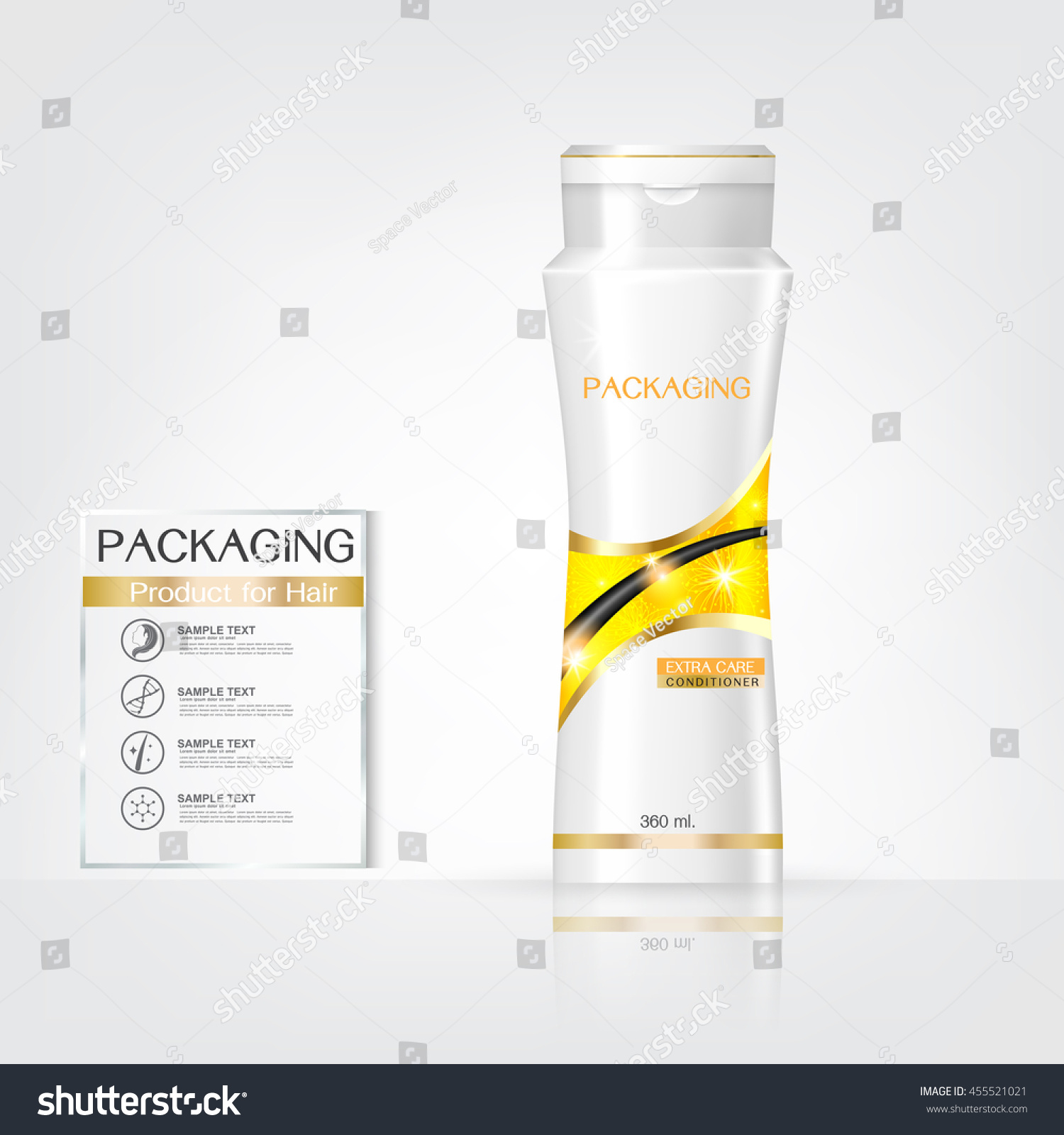Packaging products Hair Care design  shampoo bottle templates on White background