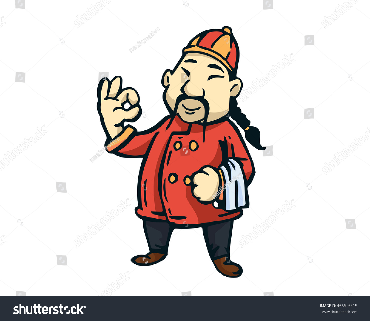 Modern Restaurant Chef Logo Cartoon - Chinese Restaurant Head Chef