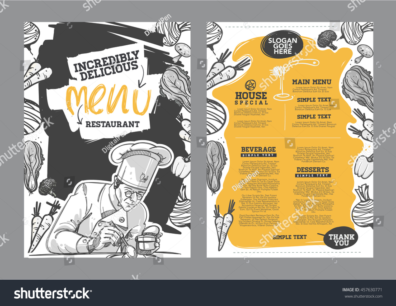 Creative menu design. Menu template and layout menu.