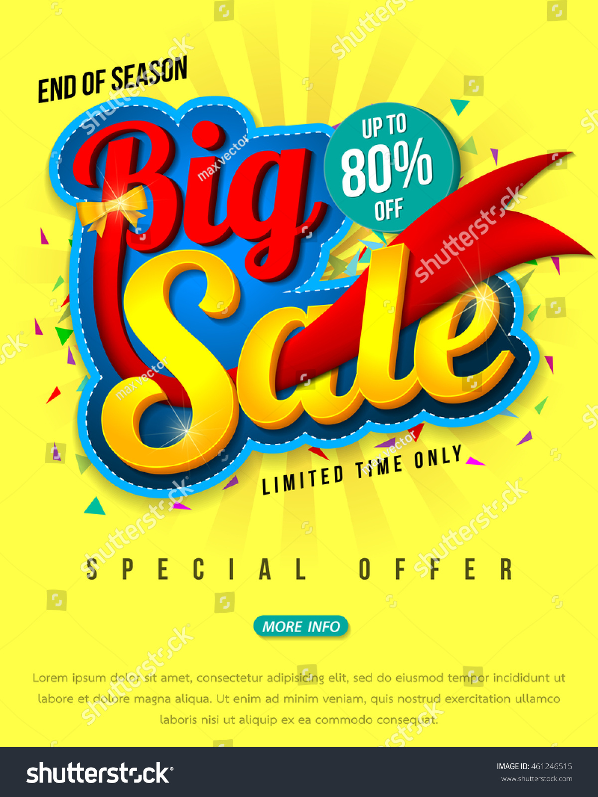 Sale banner template design  Big sale special up to 80% off. vector illustration.