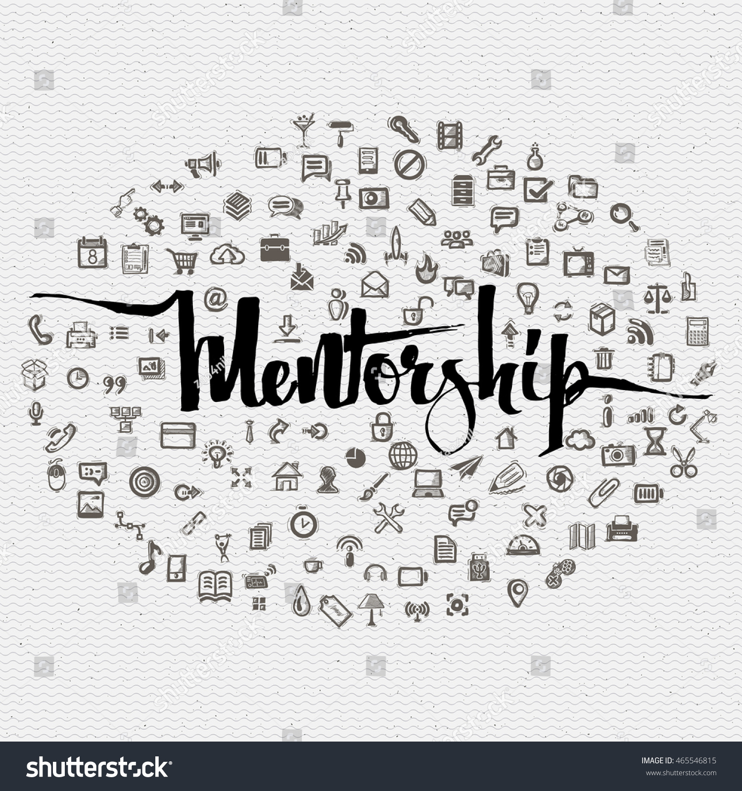 Mentorship lettering concept and business icons. Mentorship design ...