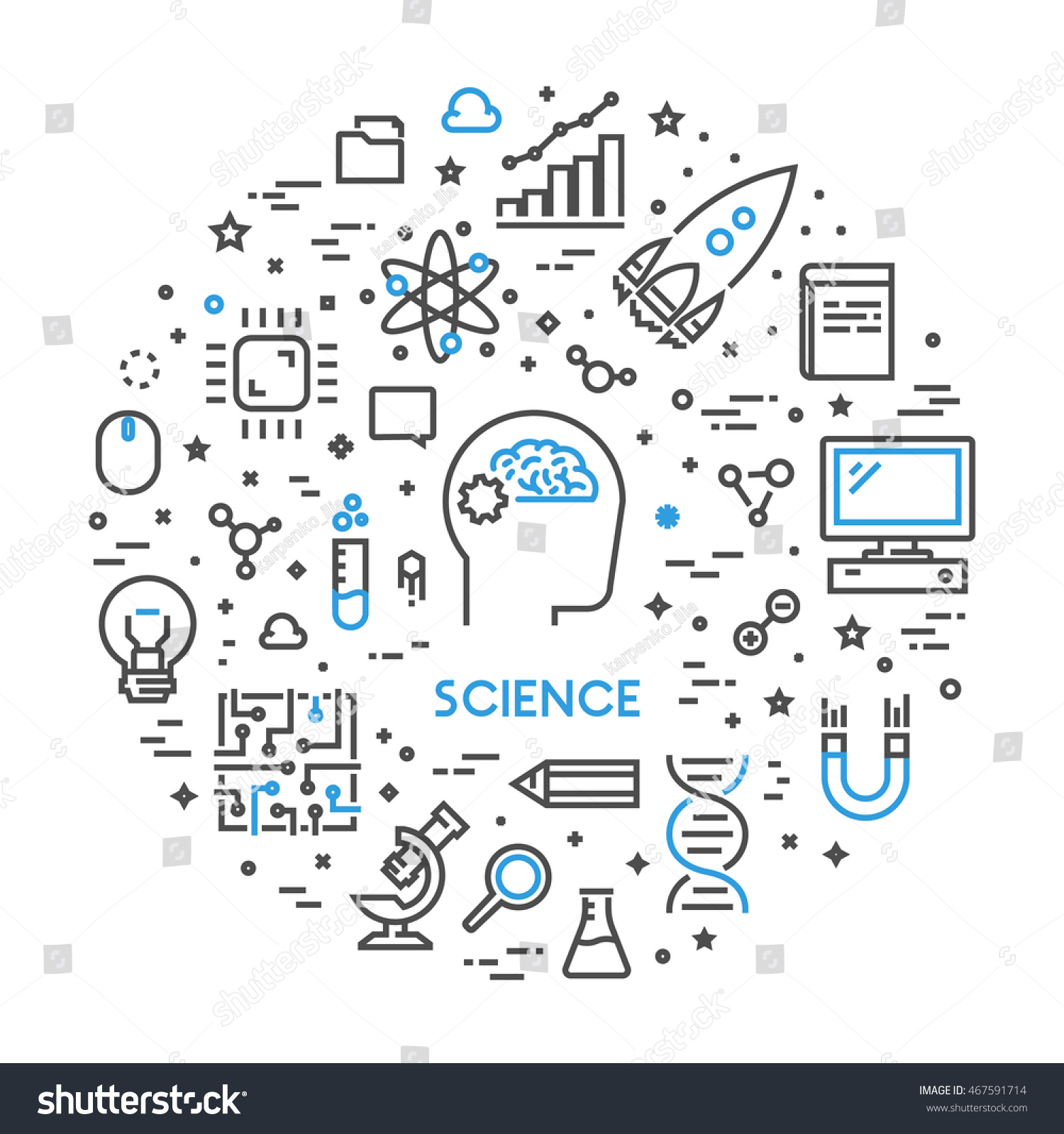 Line web concept for science. Linear banner for study._站酷海洛_正版图片_视频_字体 ...