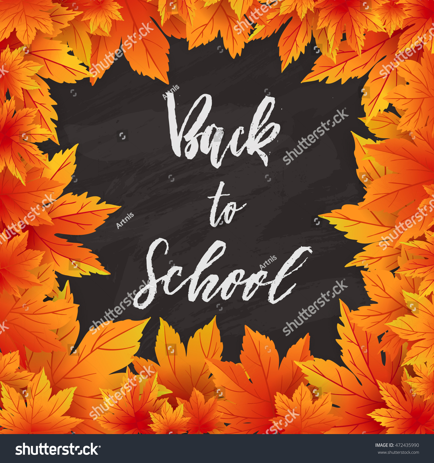 Autumn sale flyer template with lettering. Bright fall leaves. Poster  card  label  banner design. Vector illustration EPS10