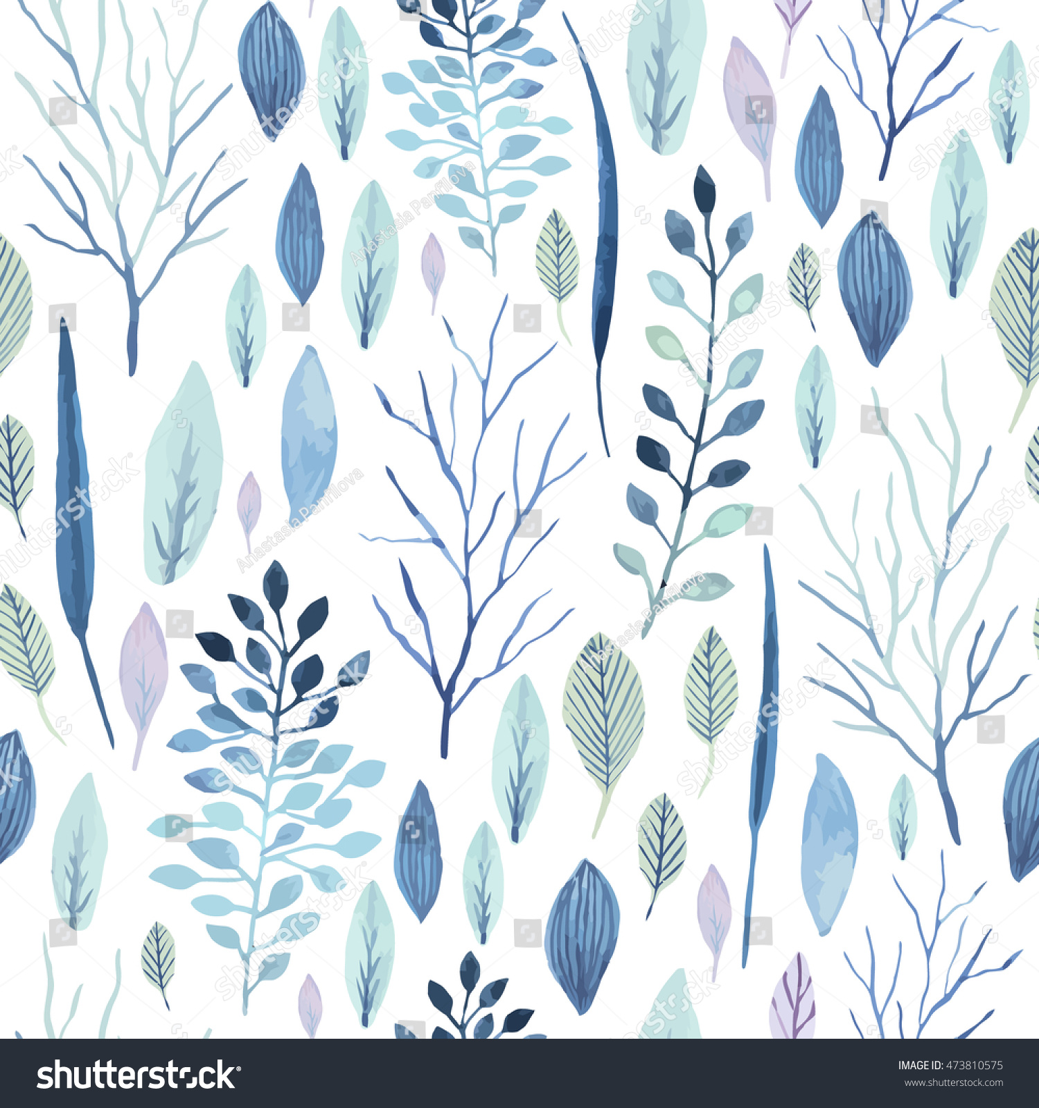 Vector cute watercolor seamless flower pattern. Big set of watercolor floral elements. Can be used for cards  invitations  save the date cards and many more.