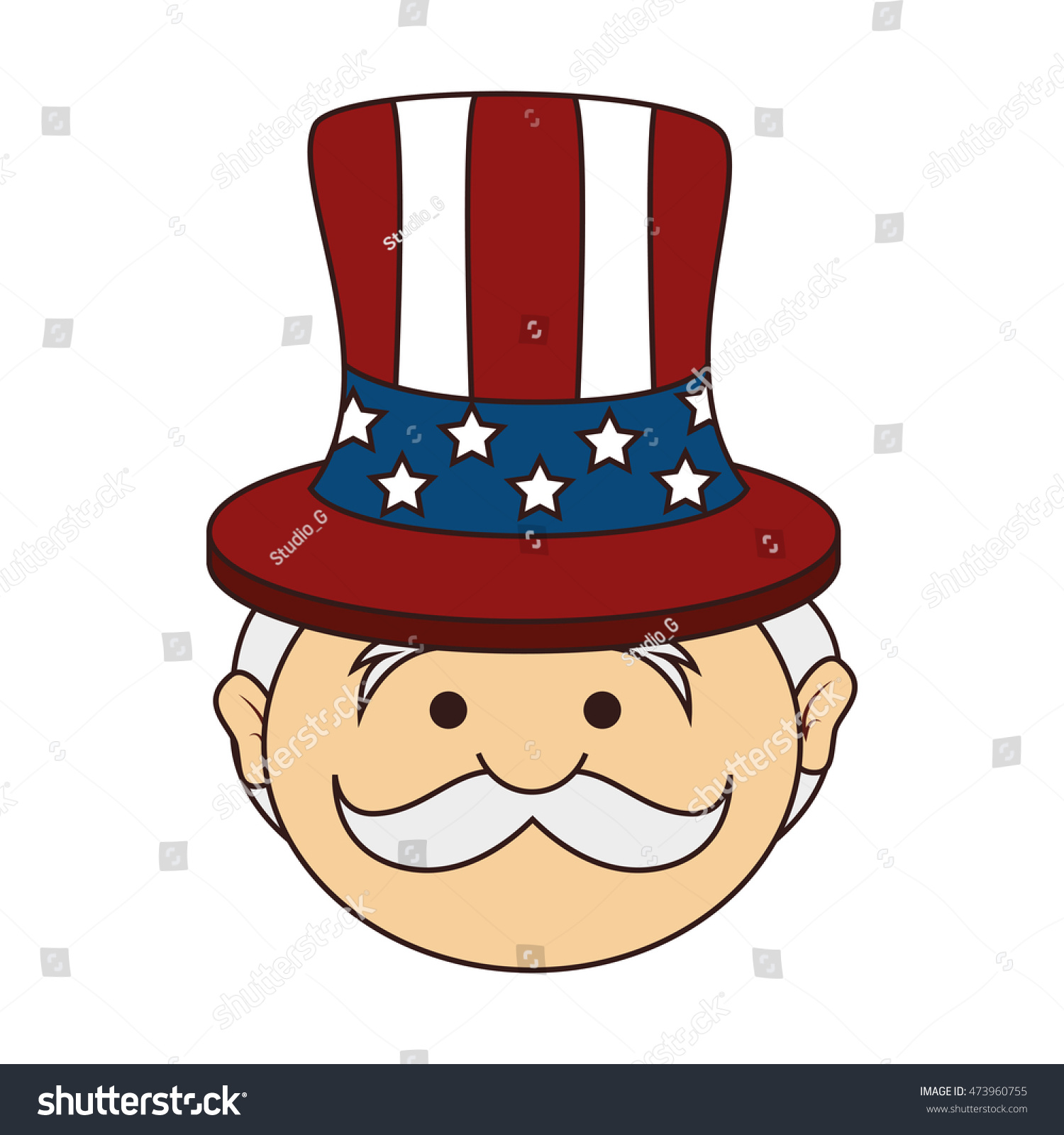 uncle sam icon of america usa man cartoon vector illustration