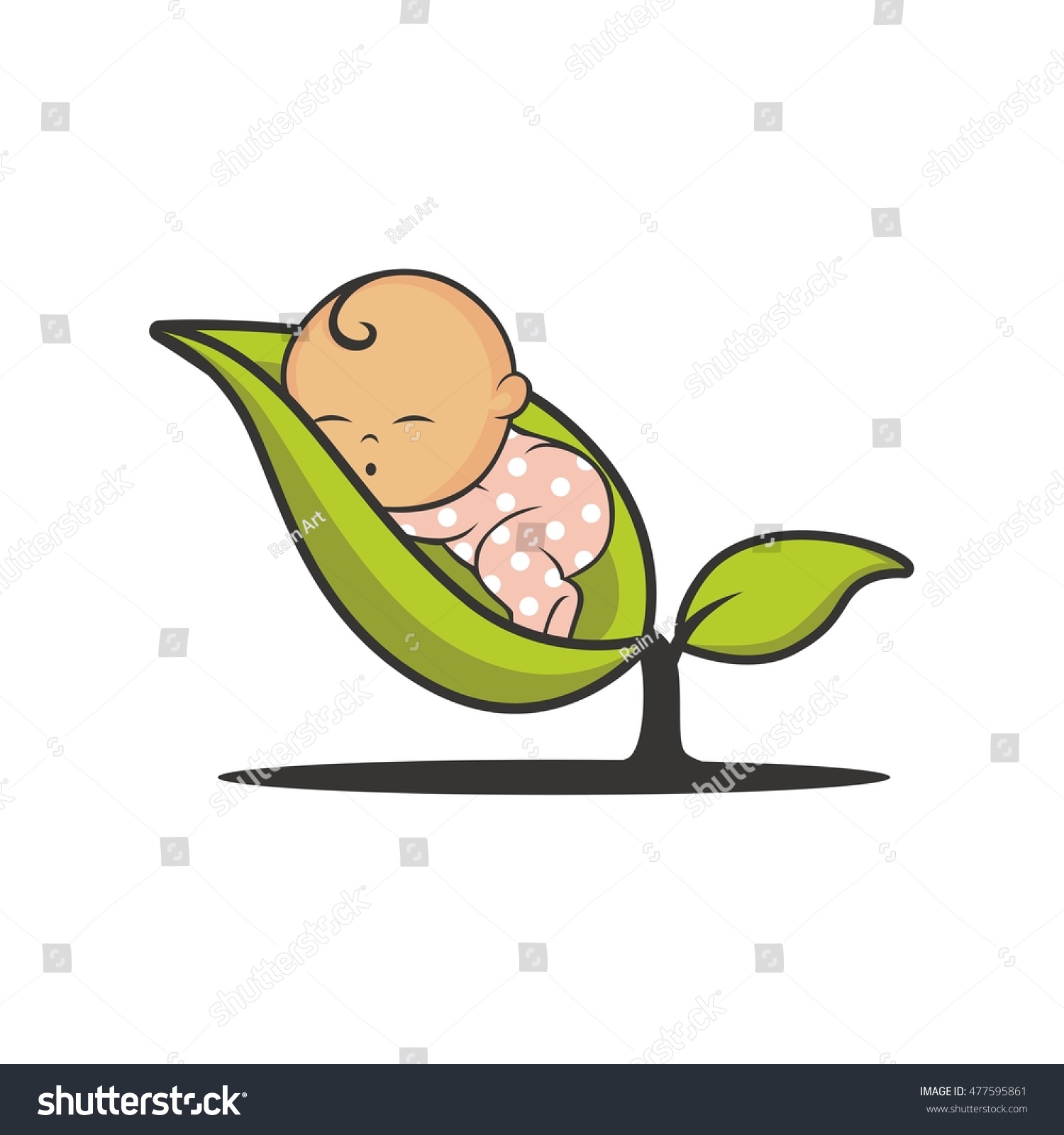 Sleep baby logo vector