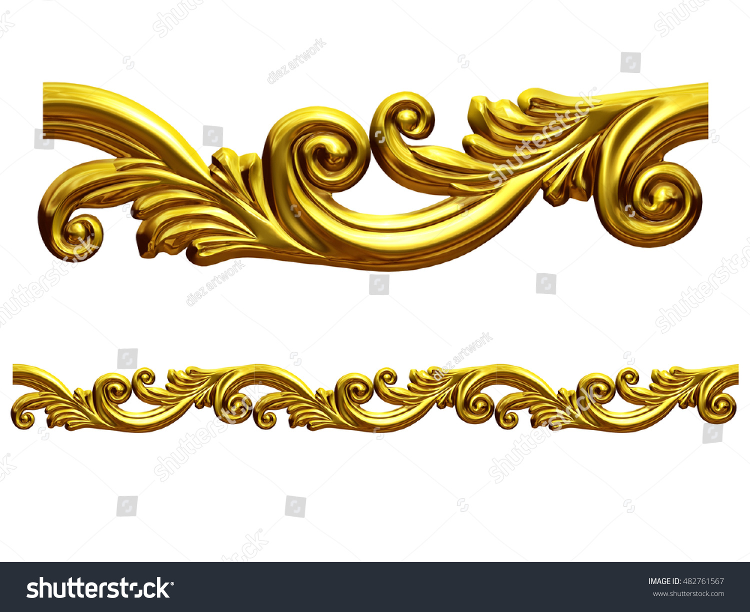 Segmented Frameborder golden ornamental segment
