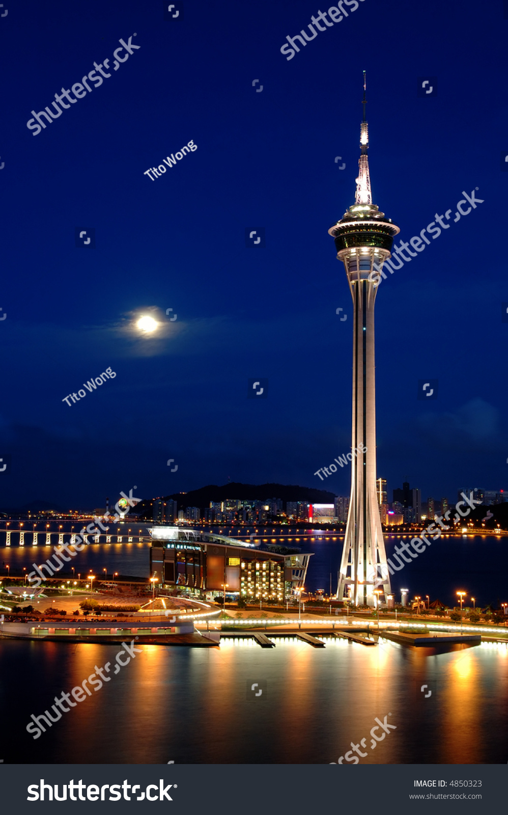 The night scene of  Tower Convention and Entertainment Center  Macau