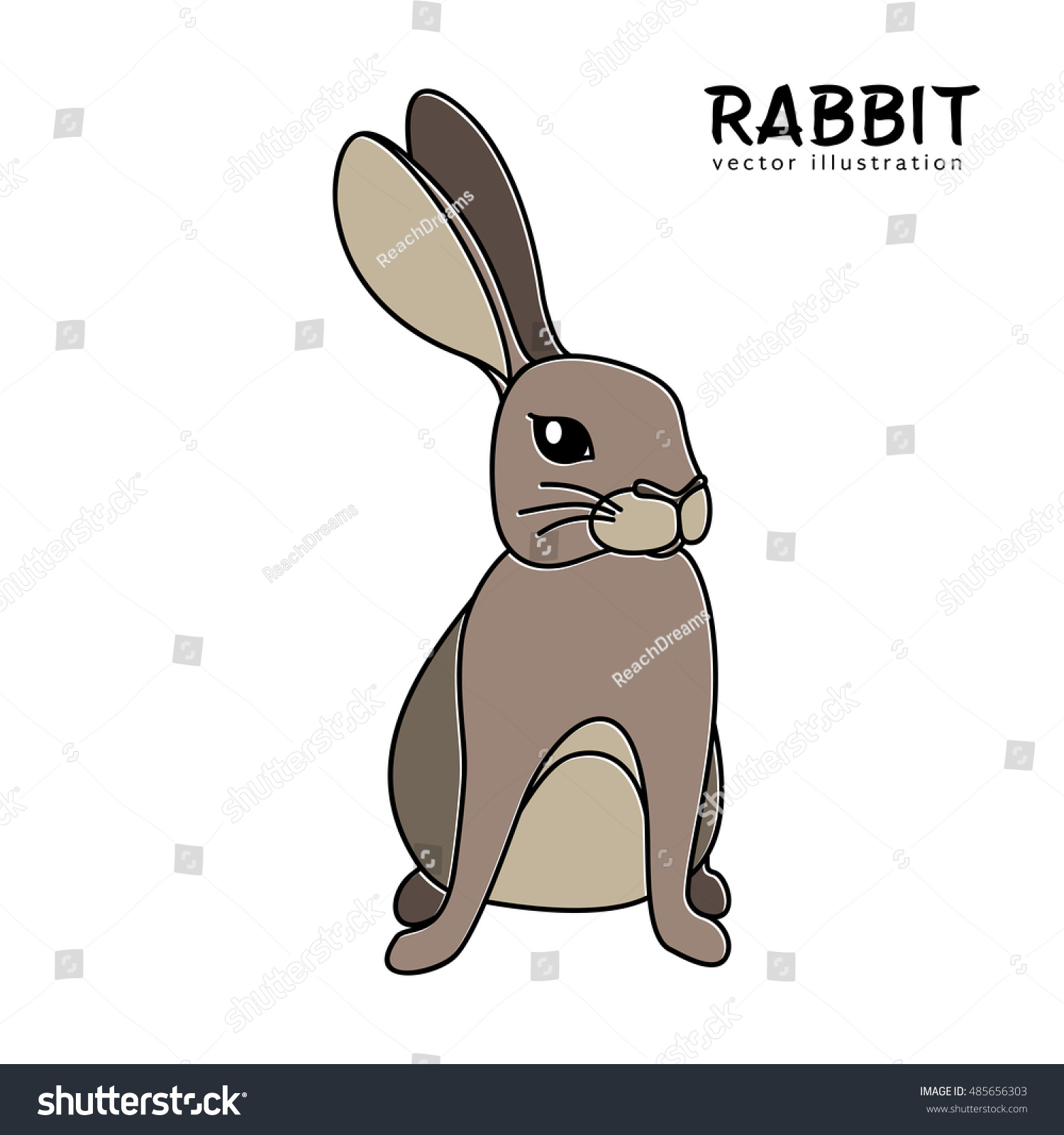 rabbit isolated hand drawing vector illustration