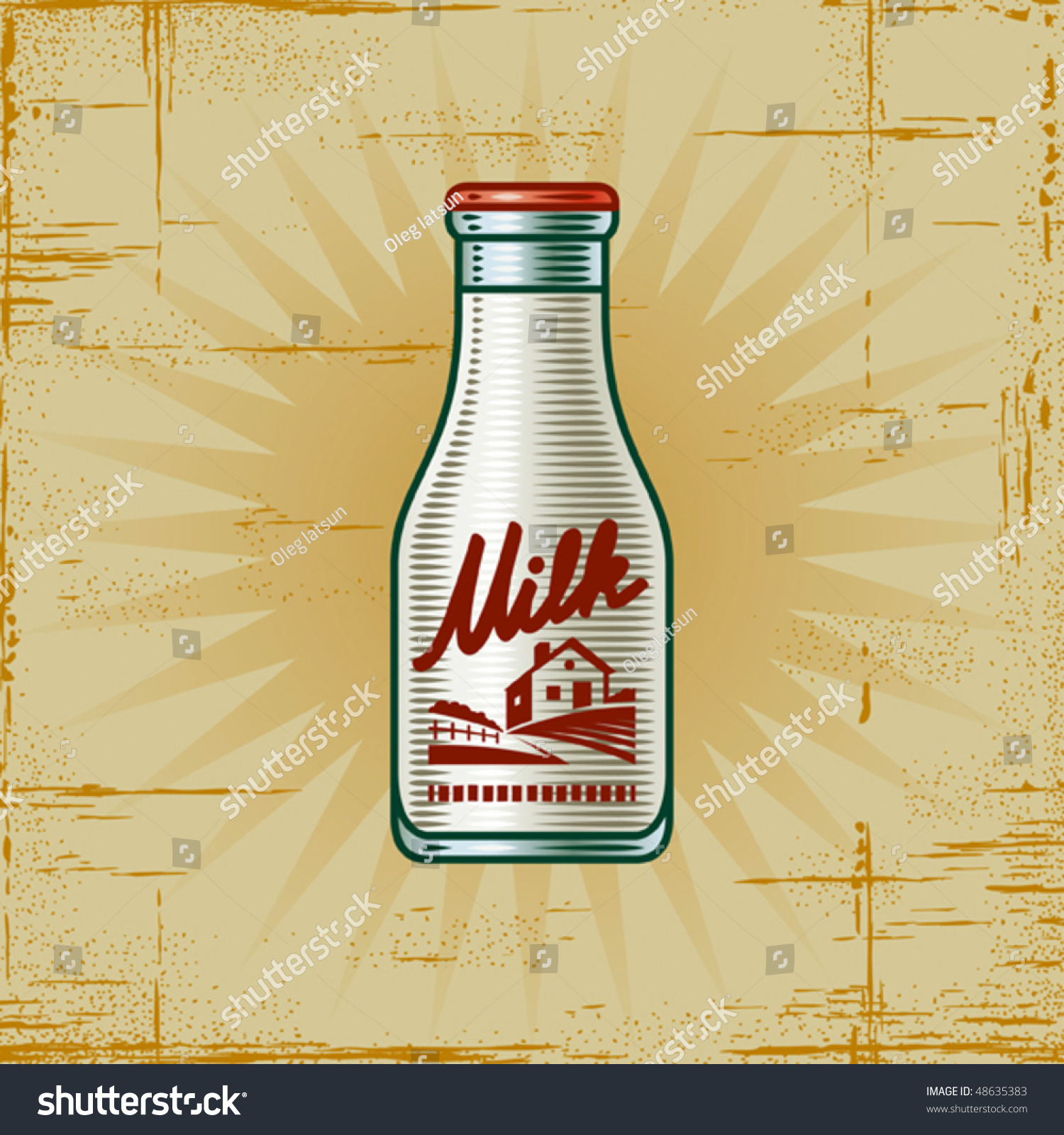 Retro Milk Bottle. Vector