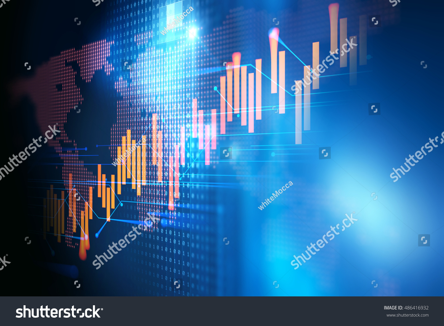 earth futuristic technology and financial stock market graph abstract background 

