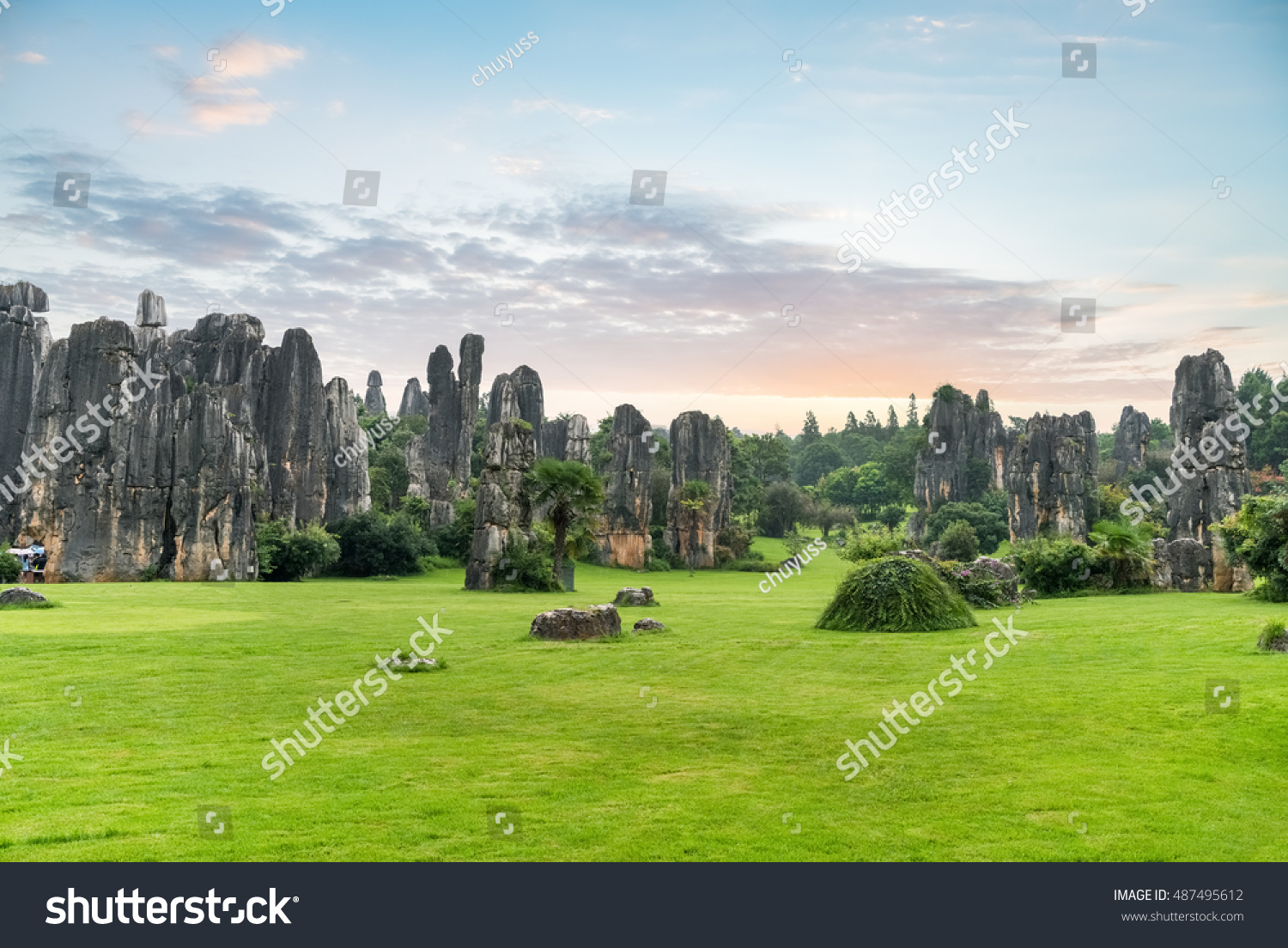 stone forest scenic national park  kunming city  yunnan province  China.