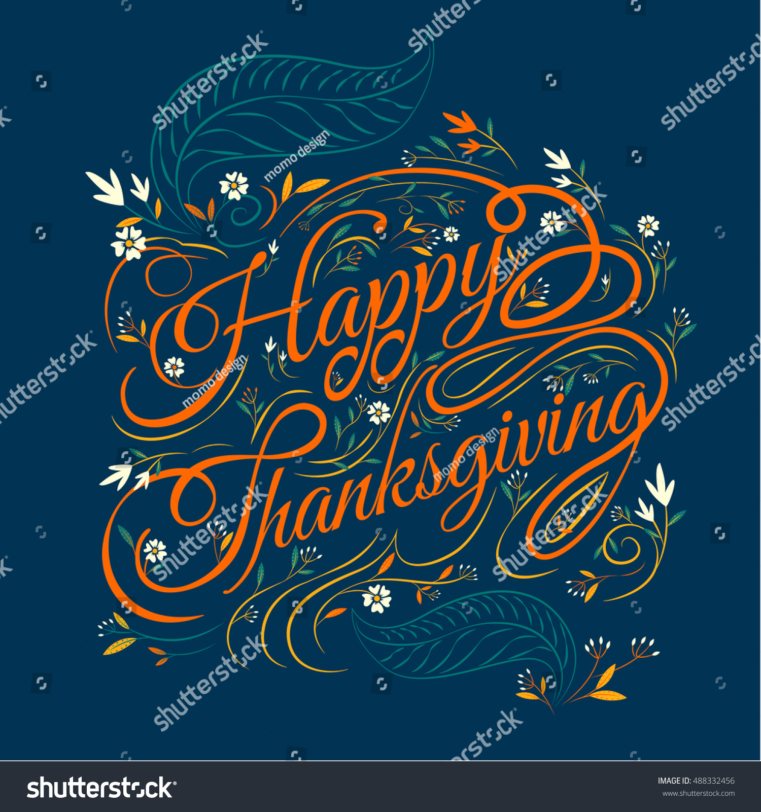 Happy Thanksgiving  Autumn  Background  Typography  vector Illustration