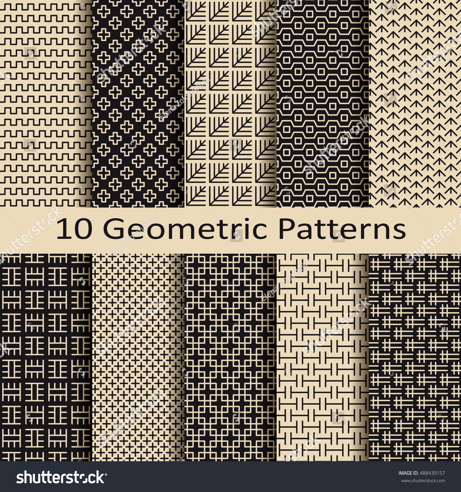 seamless vector set of ten geometric business brown pattern designs_站酷海 ...