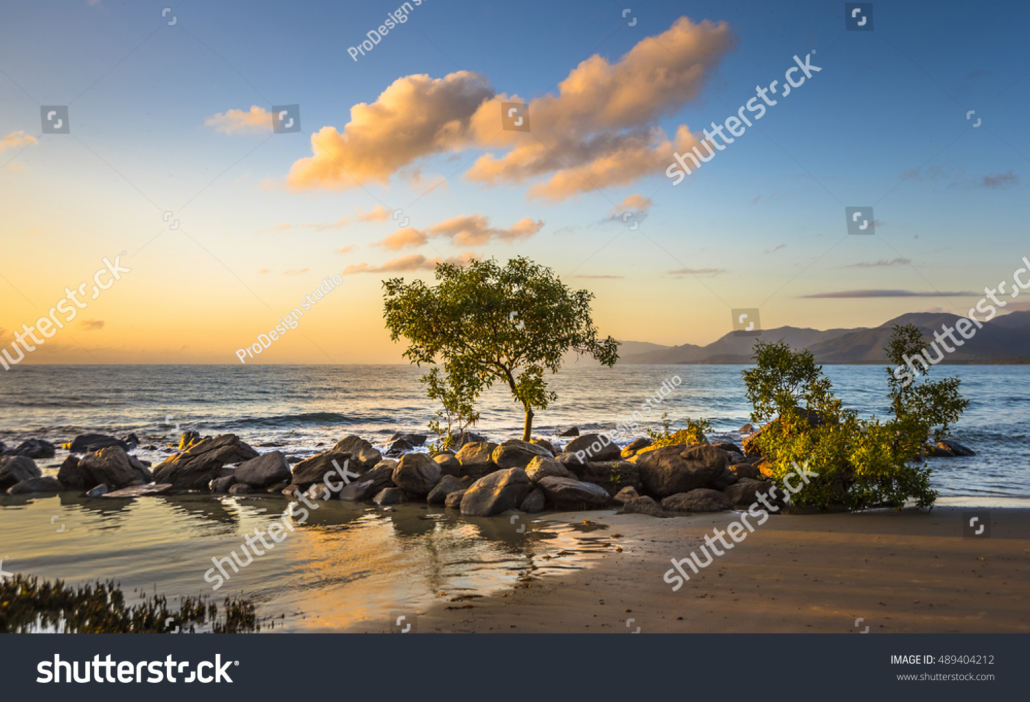 early morning sunrise 4 mile beach tropical beach Port Douglas Queensland
