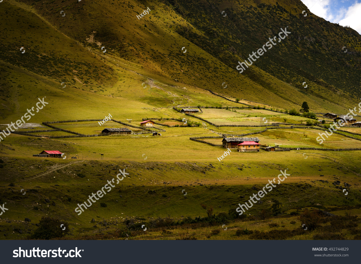 mountains at the riverside of the Brahmaputra river