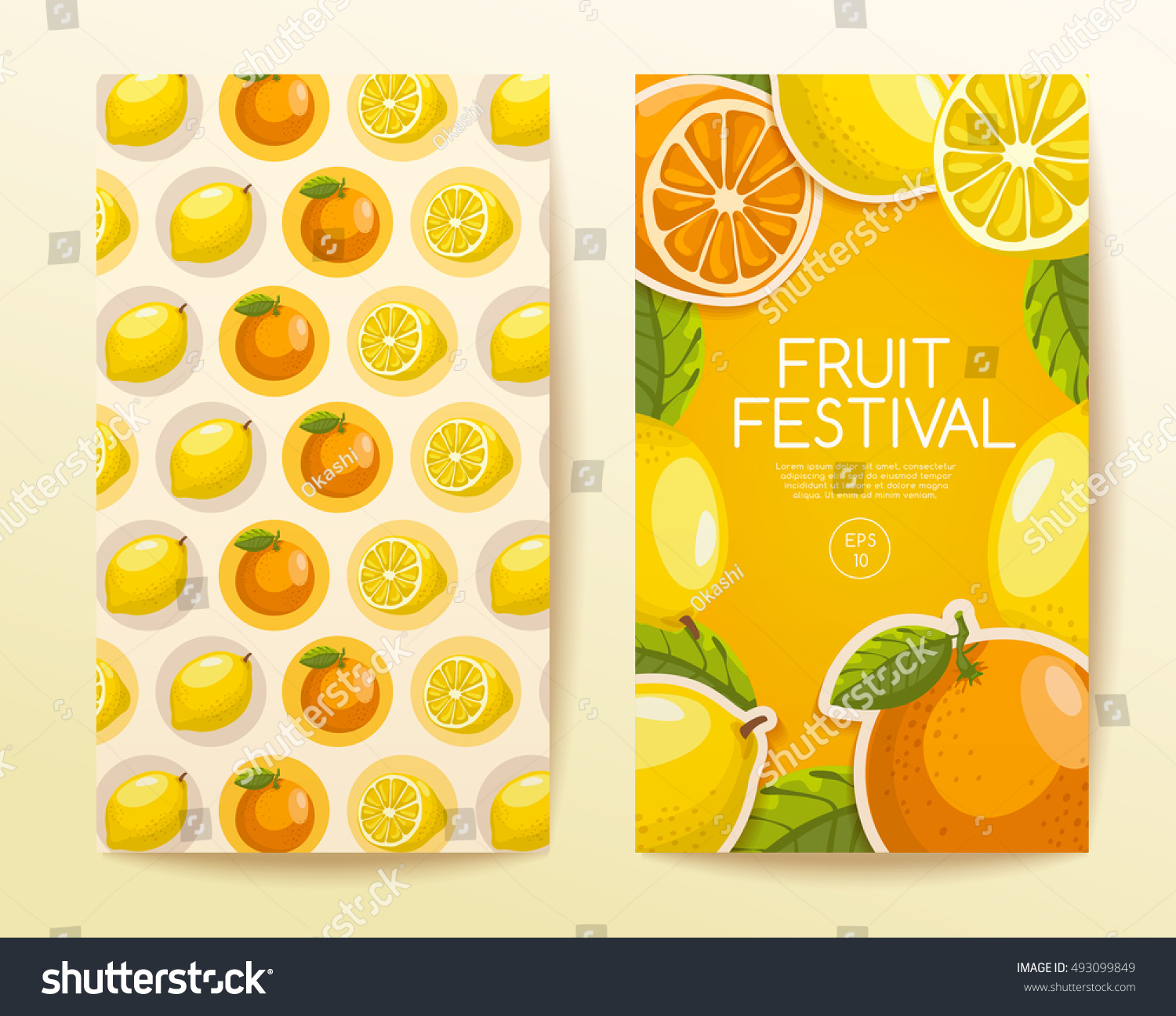 Fruit Festival : Fruit Elements on Banner Template: Vector Illustration