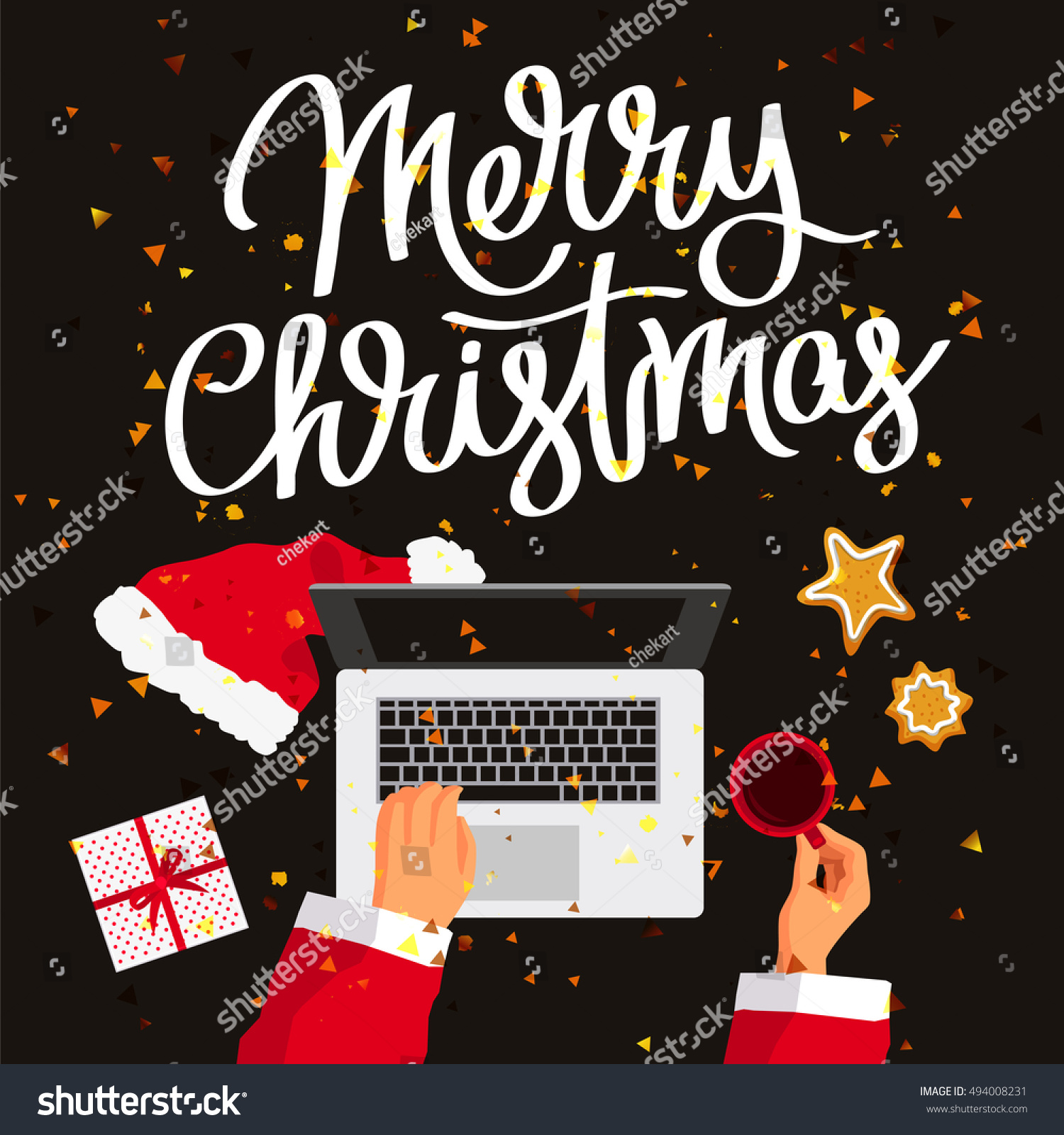 excellentnewyearsgiftcardvectorillustrationonablackbackground