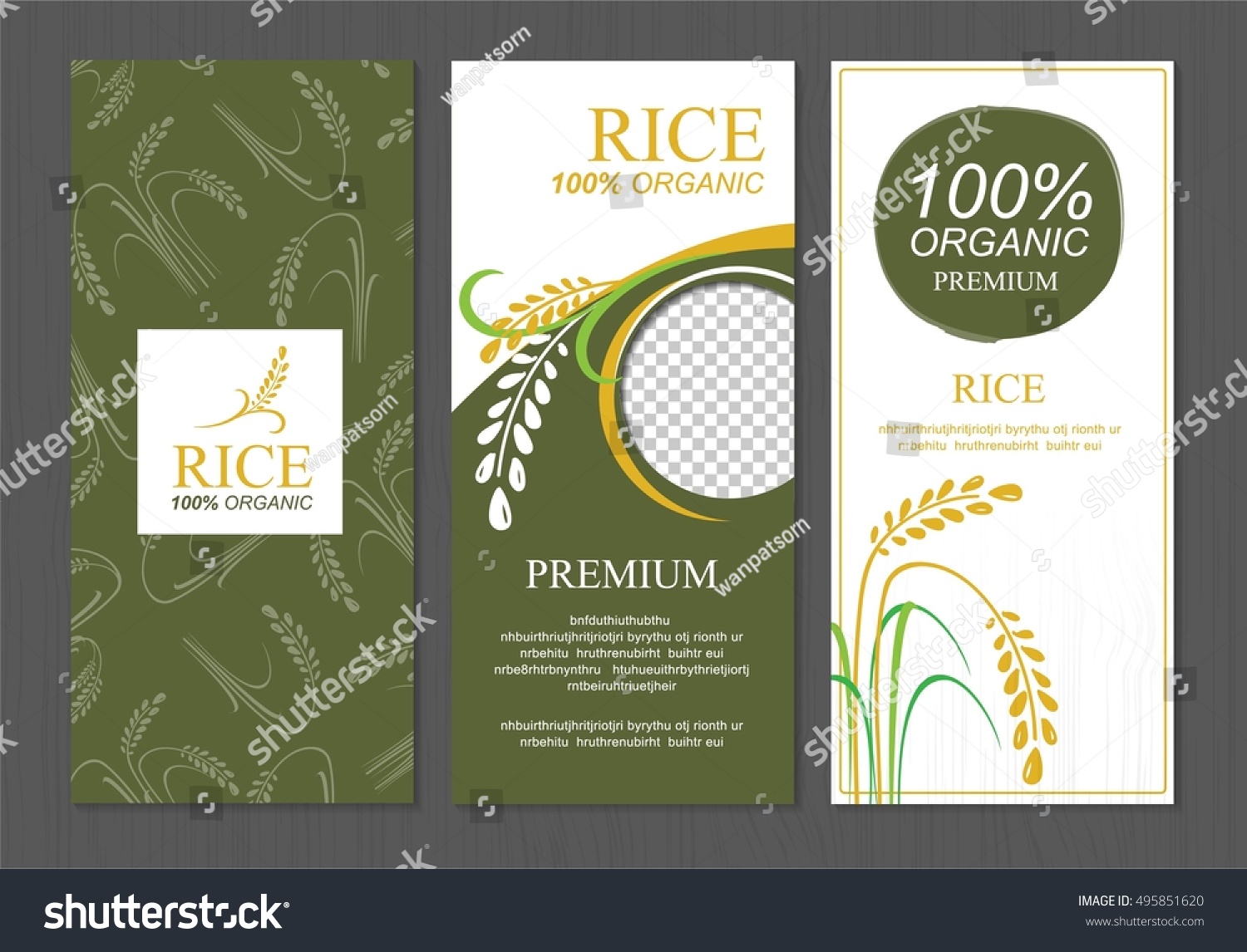 Rice Thailand food product vector design  banner and poster template design rice food. 