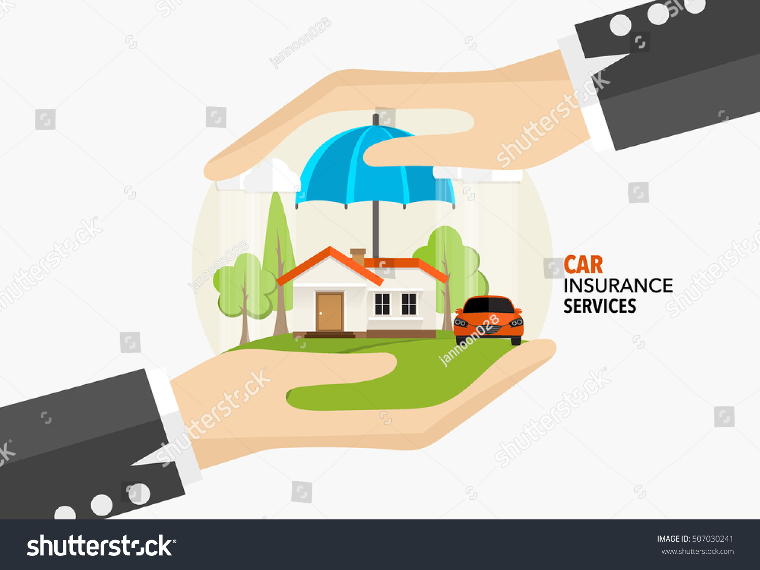 Home insurance business service. Vector illustration concept of insurance.