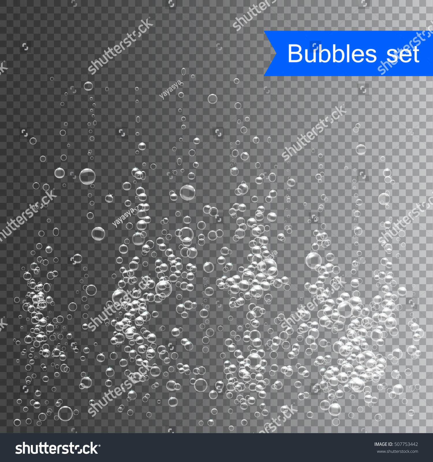 Bubbles under water vector illustration on transparent background