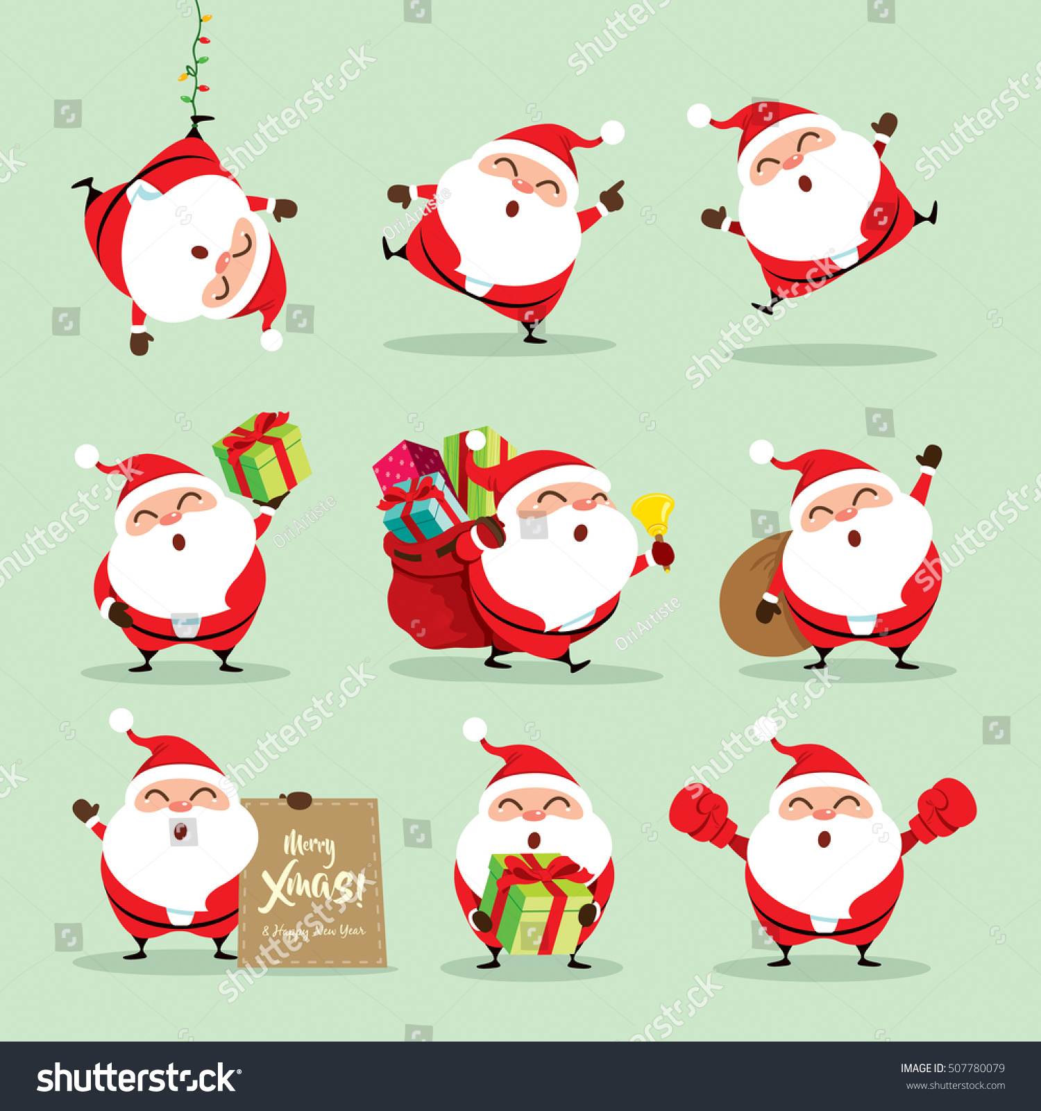 Collection of Christmas Santa Claus - set 2
