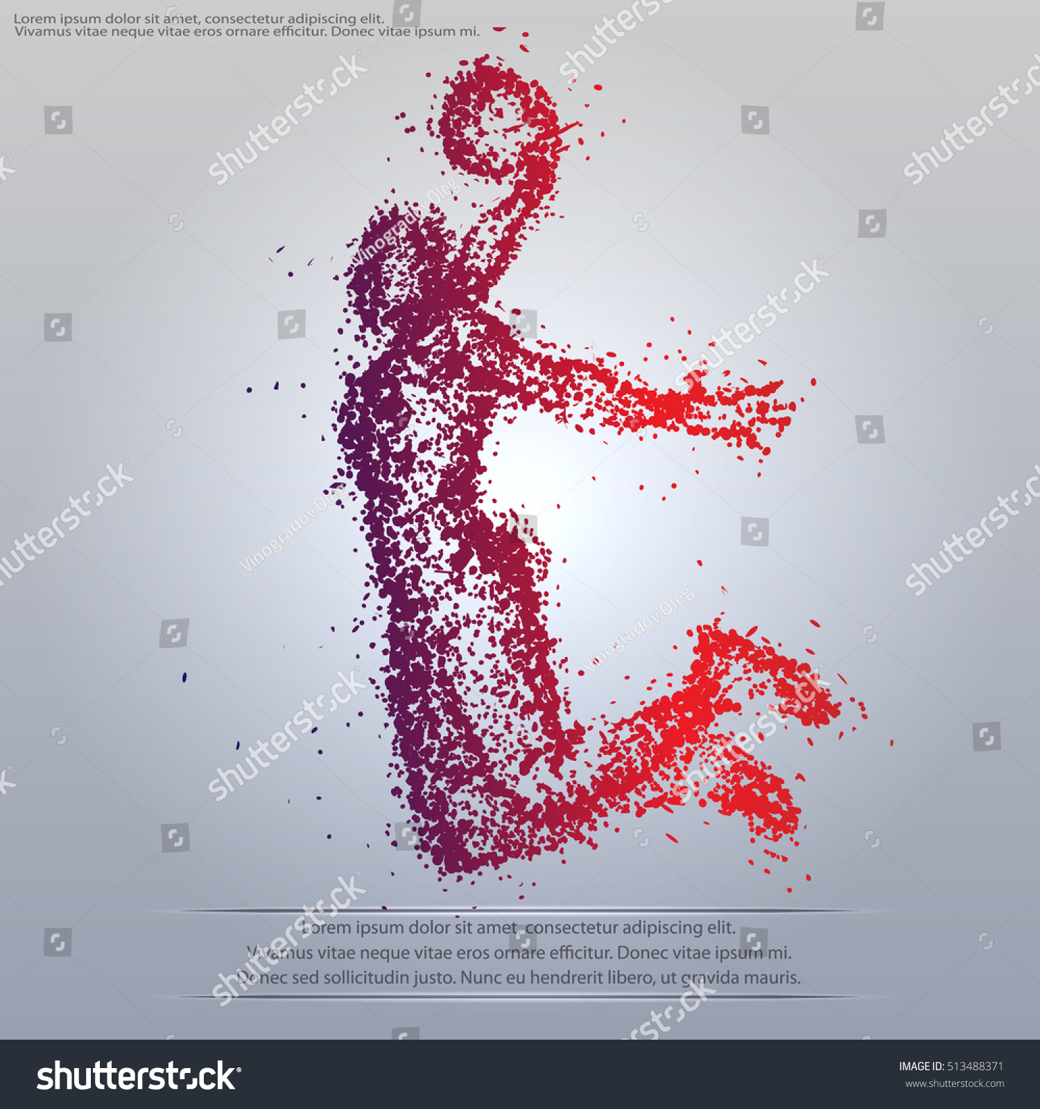 silhouette of a basketball player particle composition