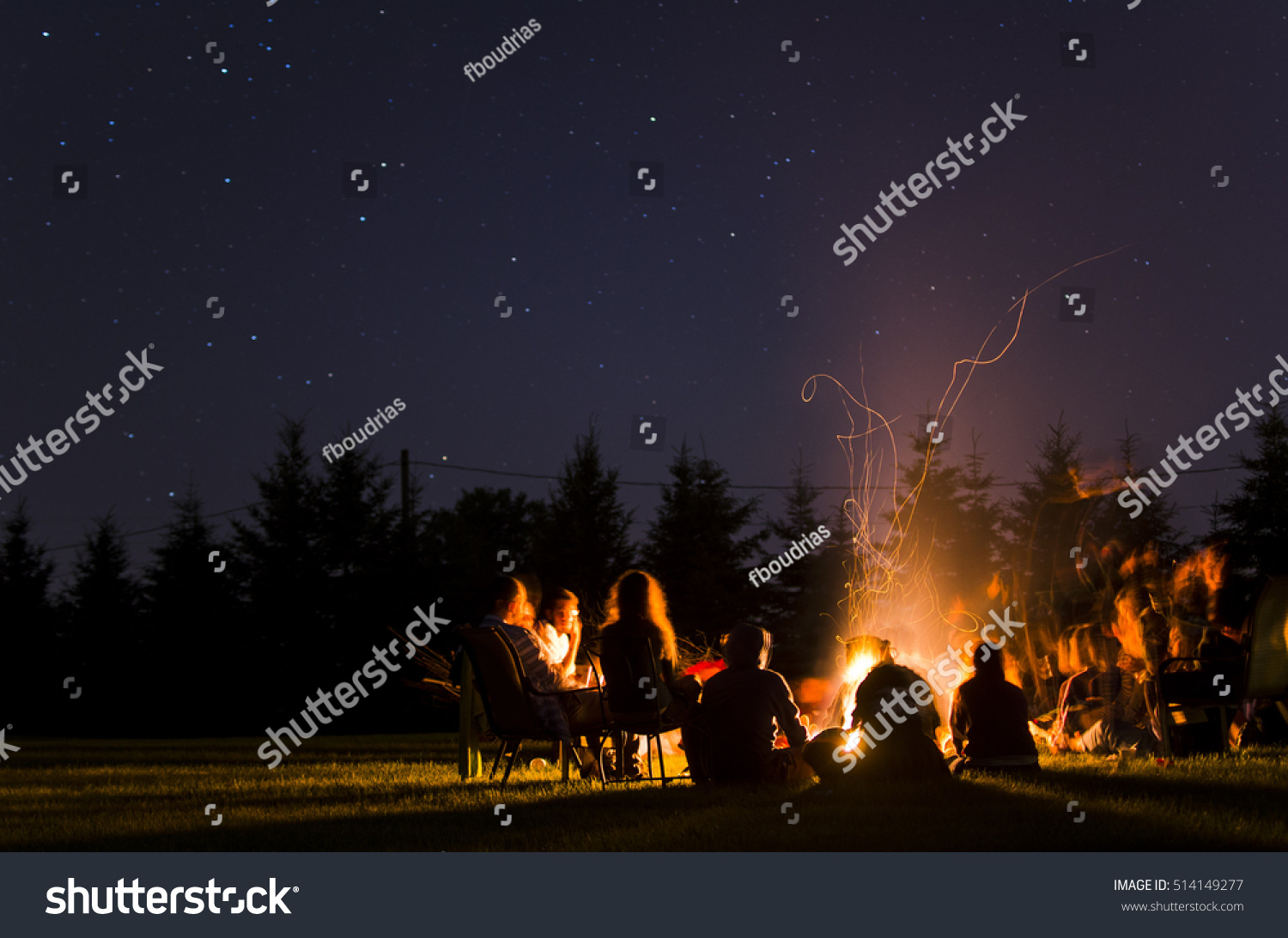 Camp Fire in Summer