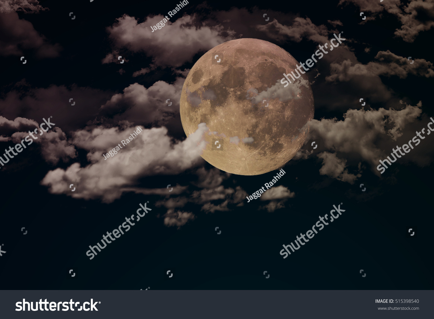 Supermoon with cloud