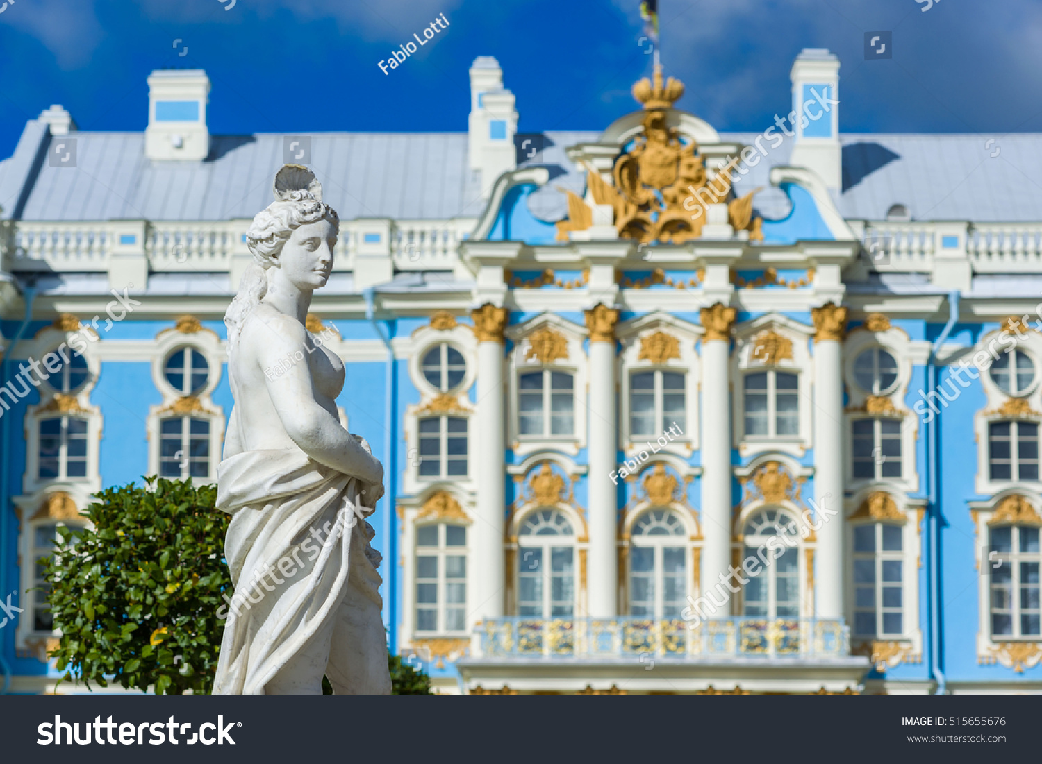 Catherine Palace in Pushkin is a rococo palace  summer residence of the tsar