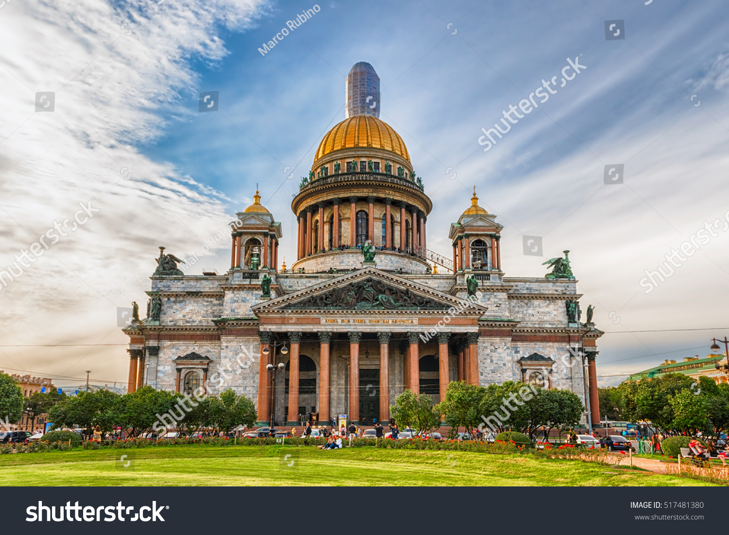 The scenic Saint Isaac's Cathedral  iconic landmark in St. Petersburg  Russia