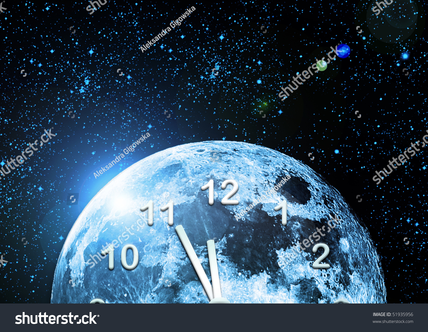 planet clock in space