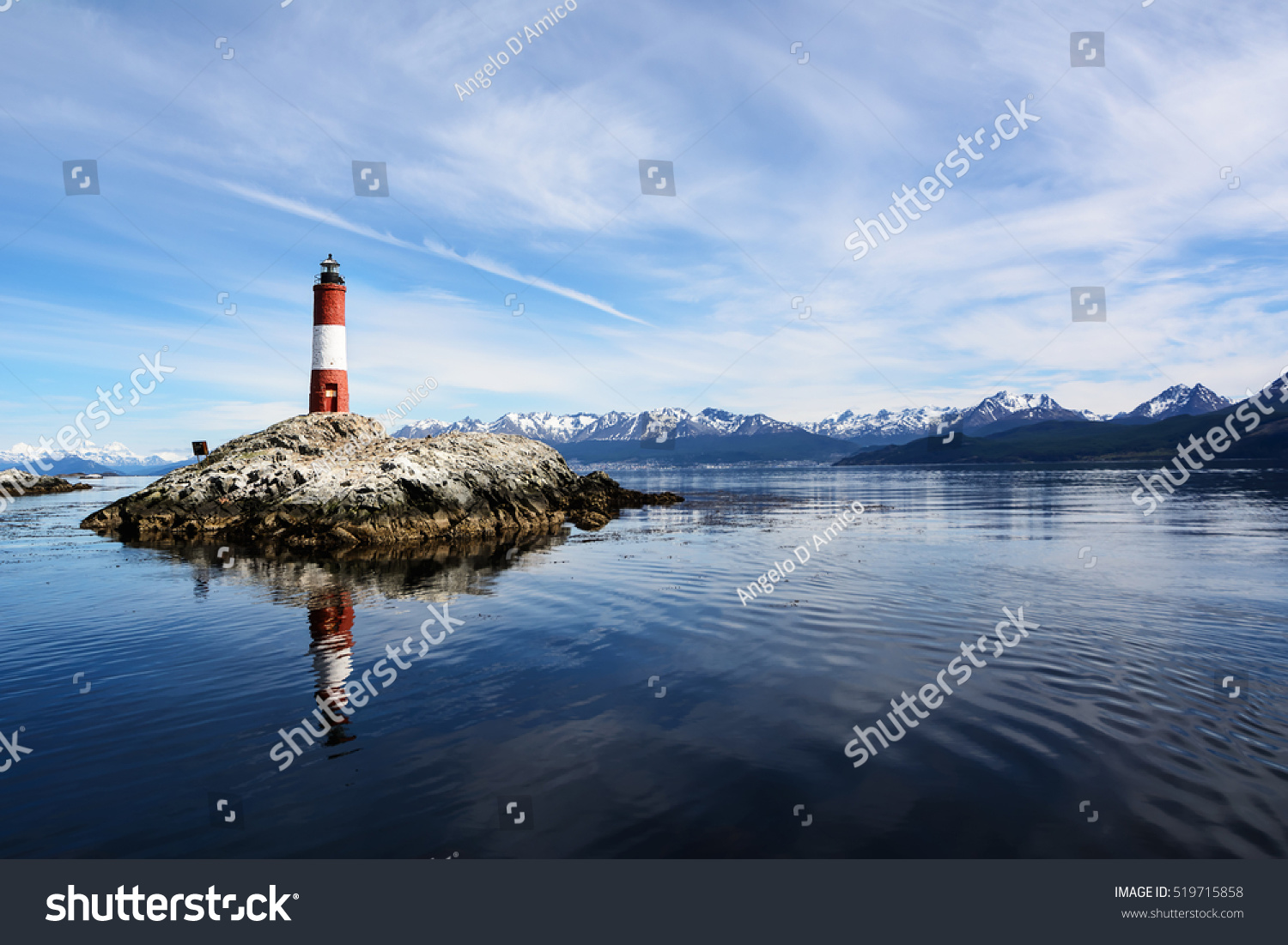 Lighthouse Les eclaireurs in Beagle Channel near Ushuaia