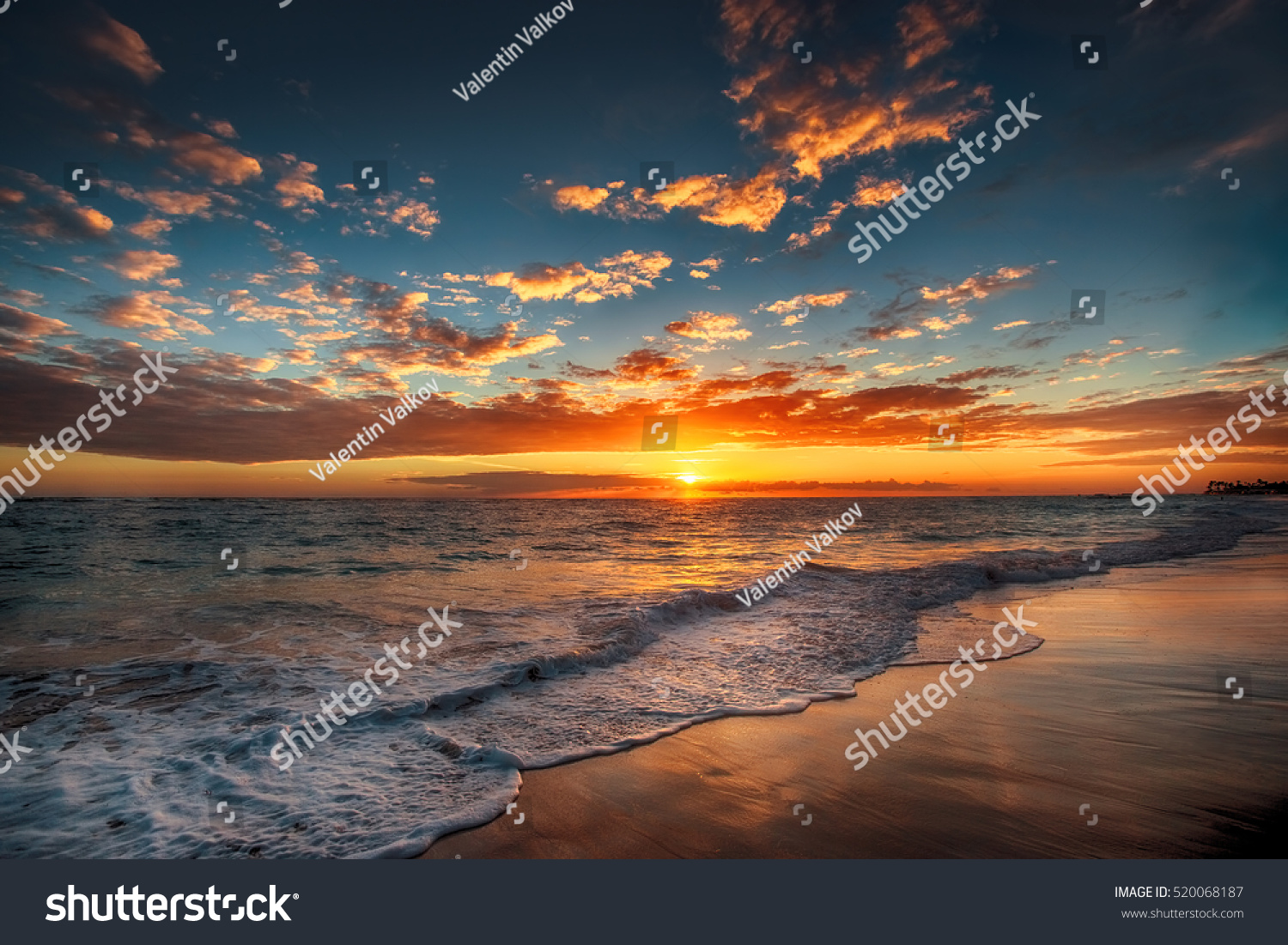 Sunrise over the beach. Punta Cana