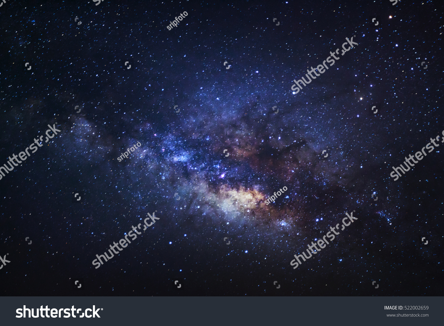 Close-up of Milky way galaxy with stars and space dust in the universe