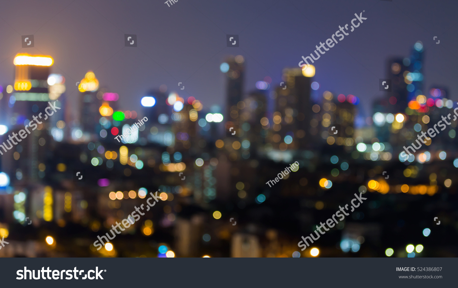 Abstract blurred lights city office building downtown background 