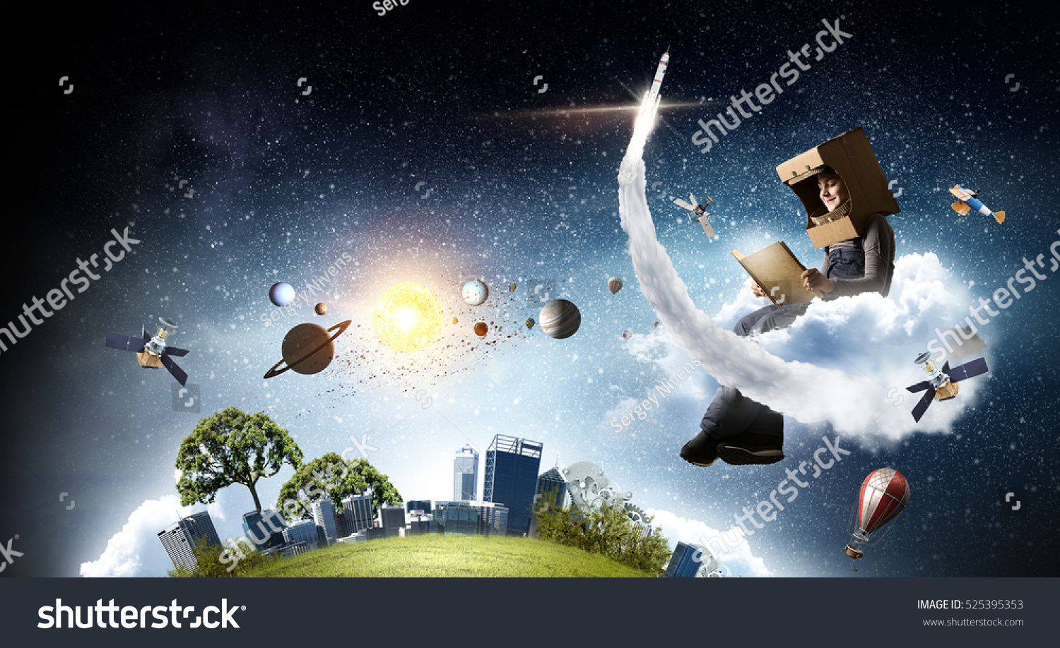 Earth day concept . Mixed media