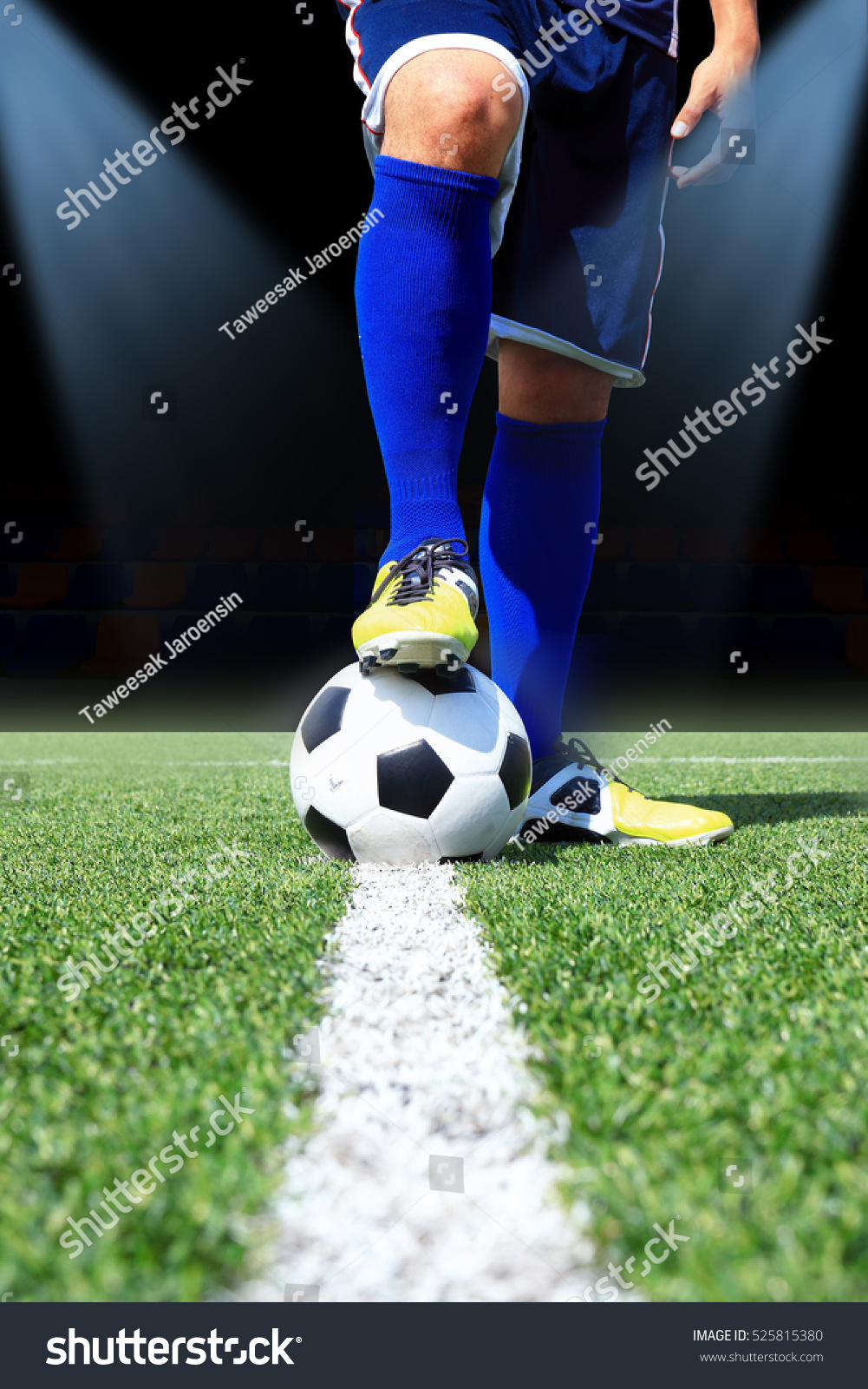 Kicking the soccer ball