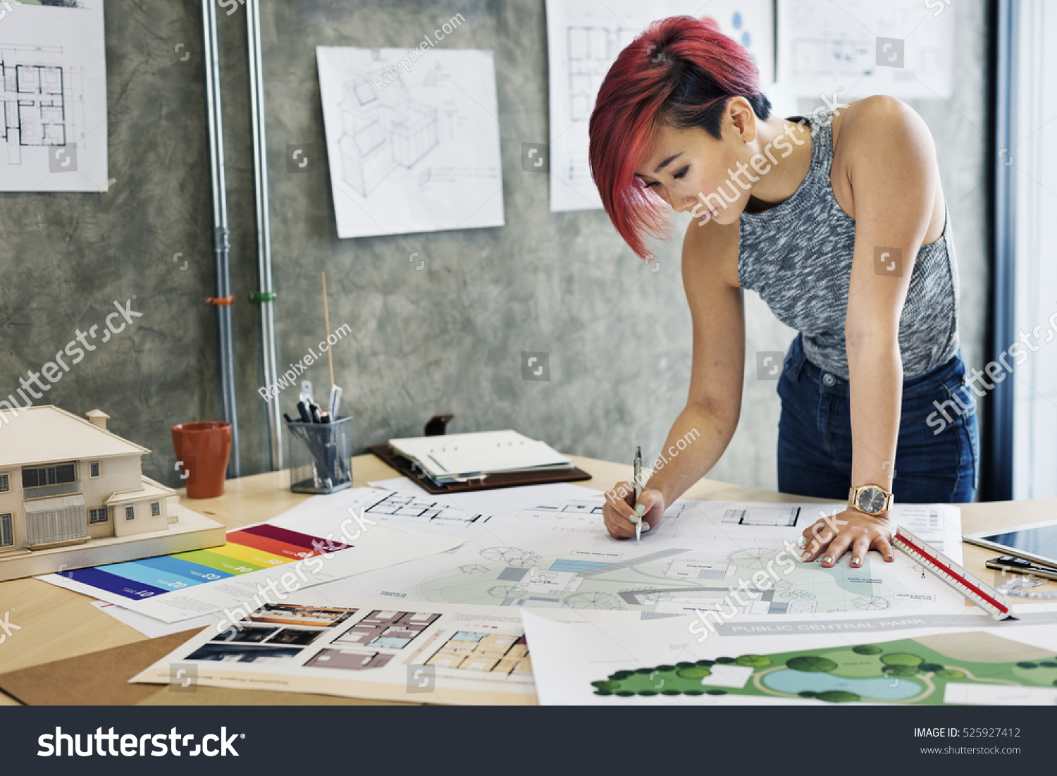 Design Studio Architect Creative Occupation Blueprint Concept