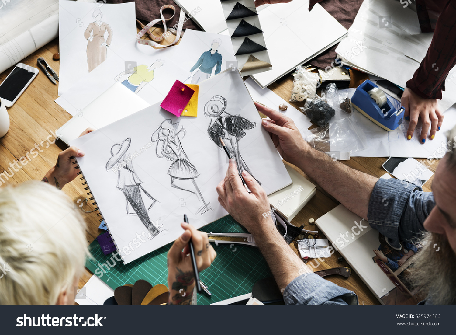 Fashion Designer Sketch Drawing Costume Concept