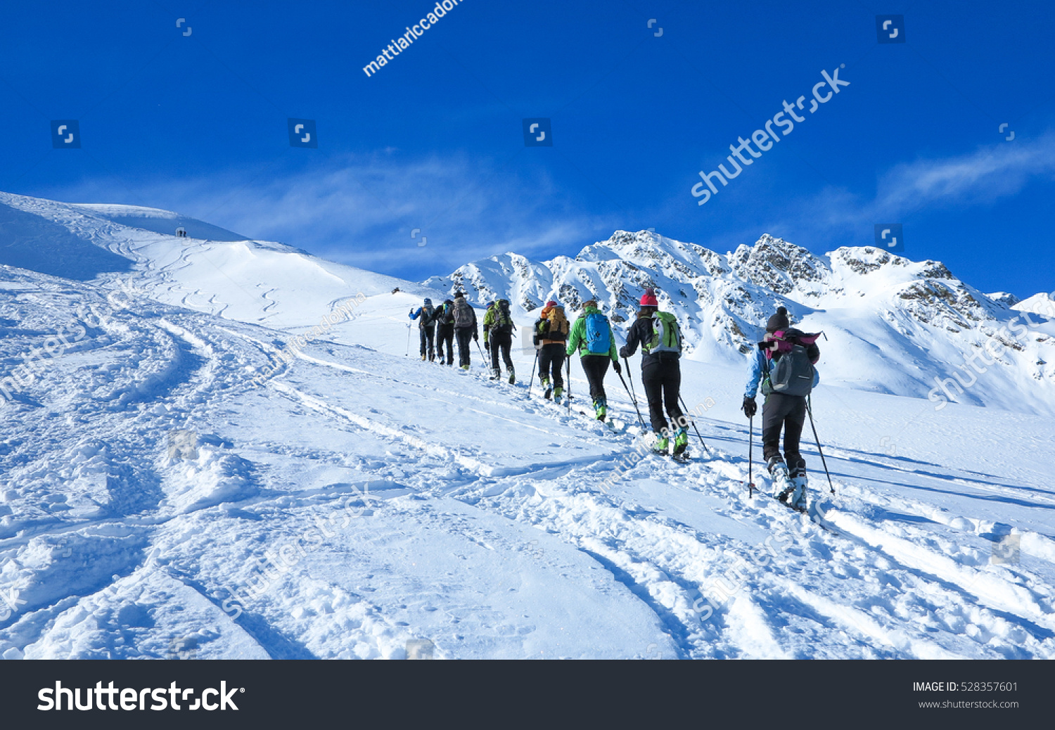 Group of touring skiers