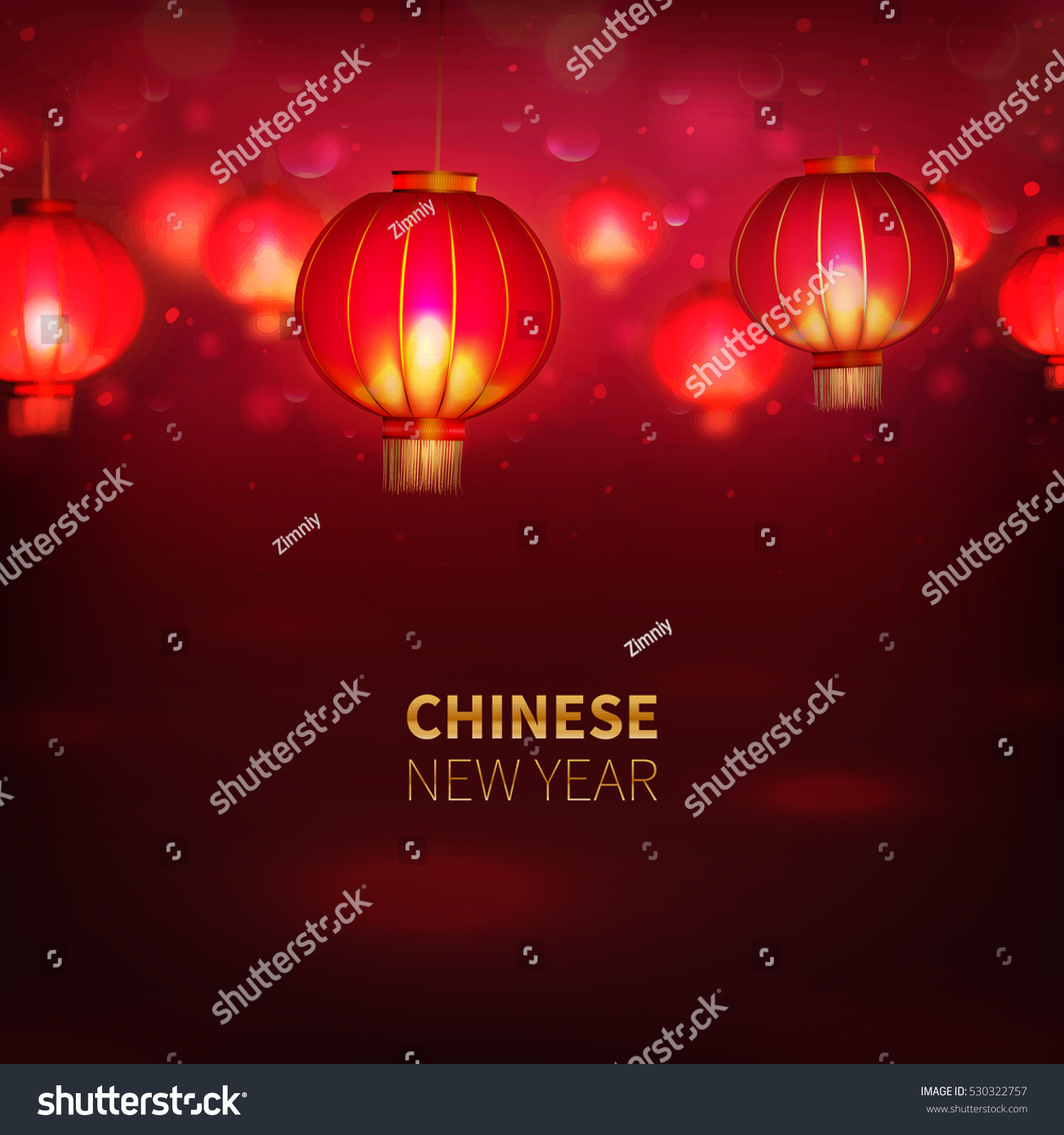 股票矢量插图中国新年背景快乐 卡片 无缝。中国红纸灯笼。灯。中国新年快乐传统背景。假日贺卡的设计。 EPS 10