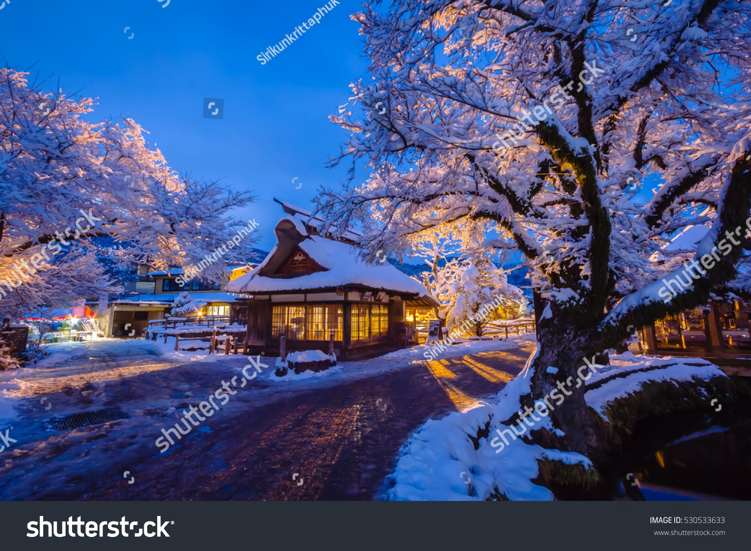a small village in the Fuji Five Lake region at Oshino Hakkai