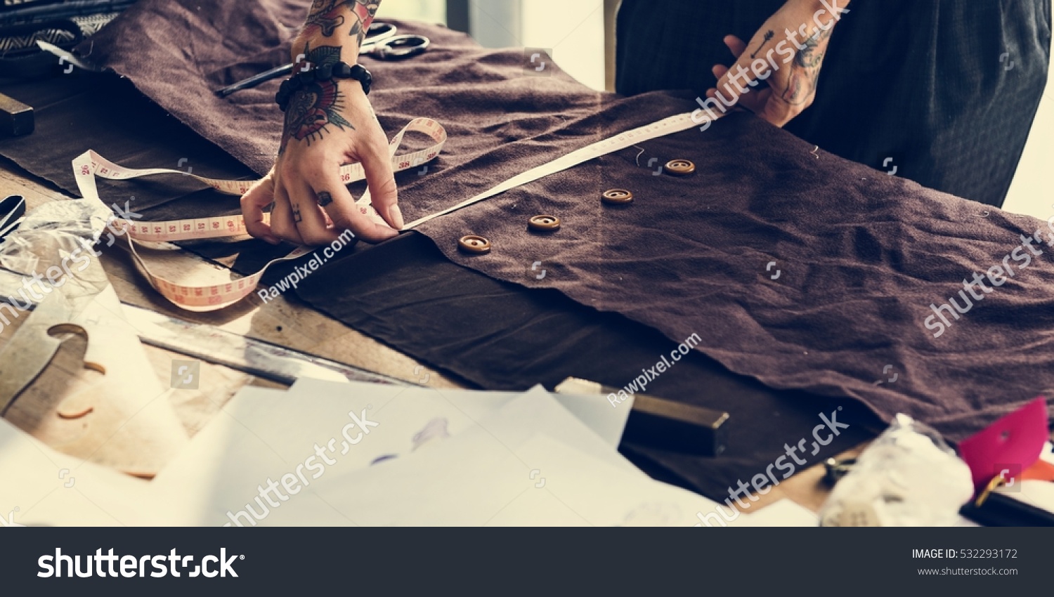 Fashion Designer Cutting Tailor Made Concept