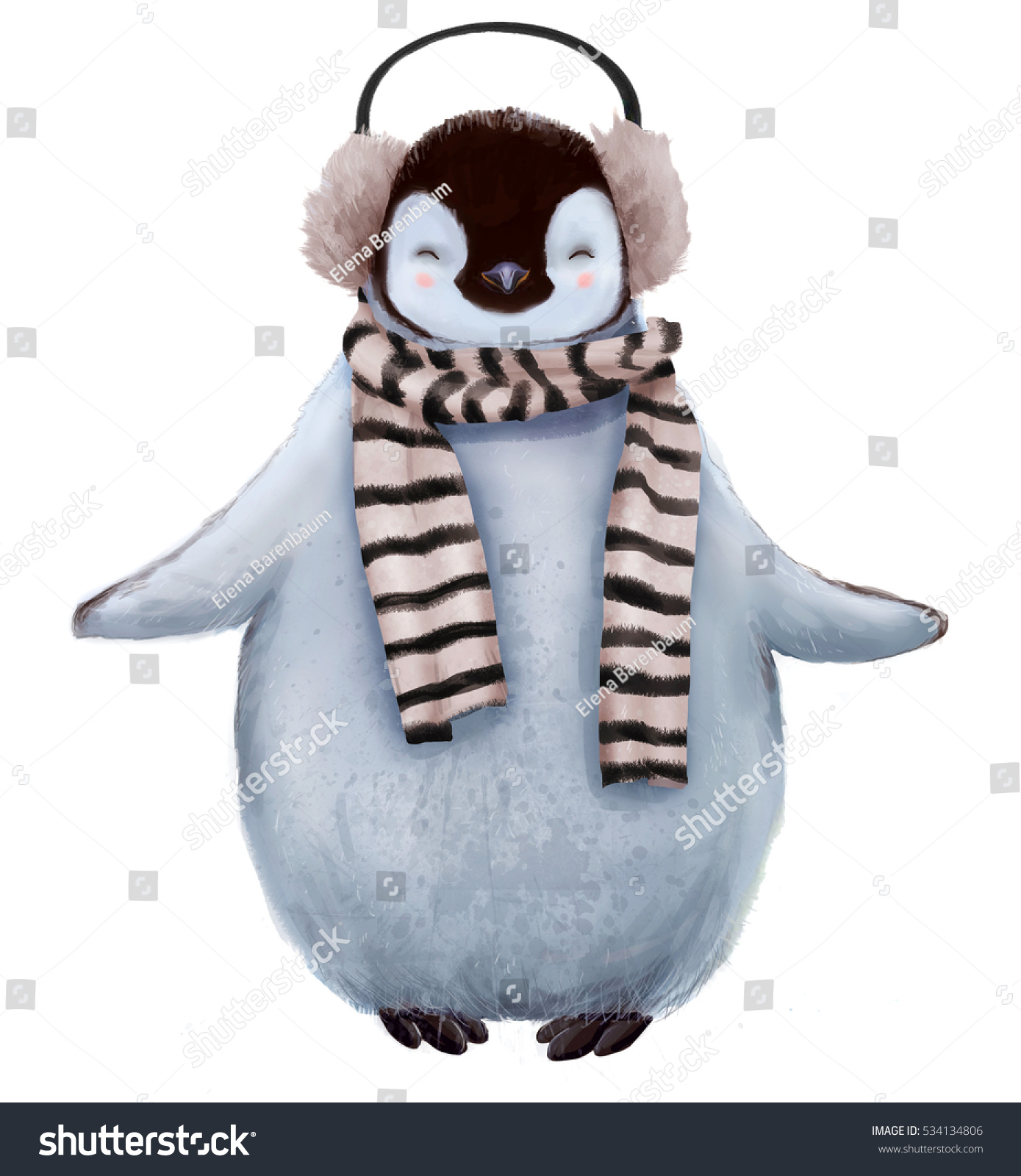 cute winter penguin