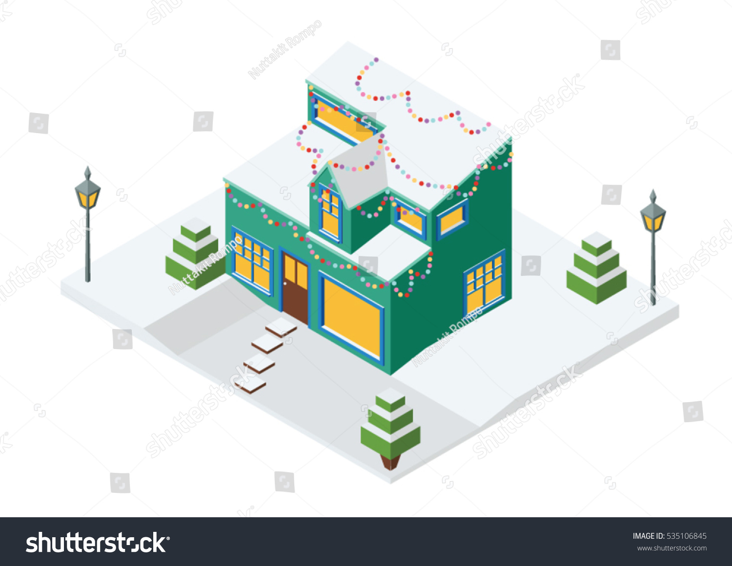 Christmas House In Vector (Isometric 4)