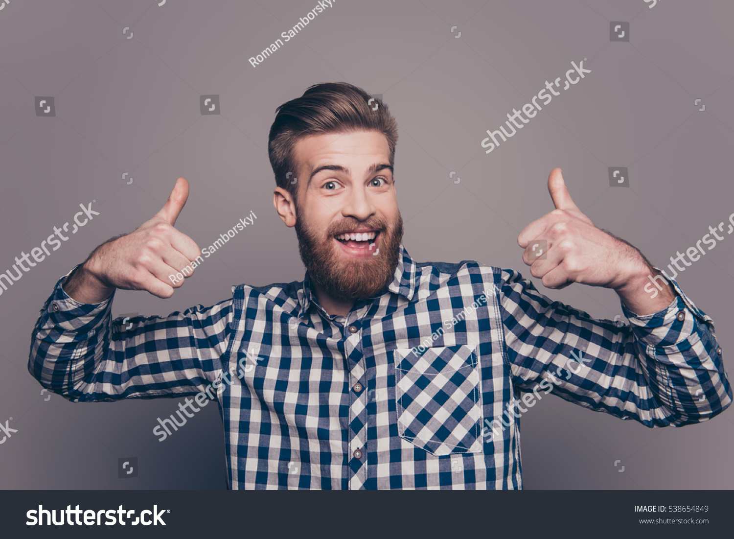 happy funny boyfriend show sight thumbs up and good luck