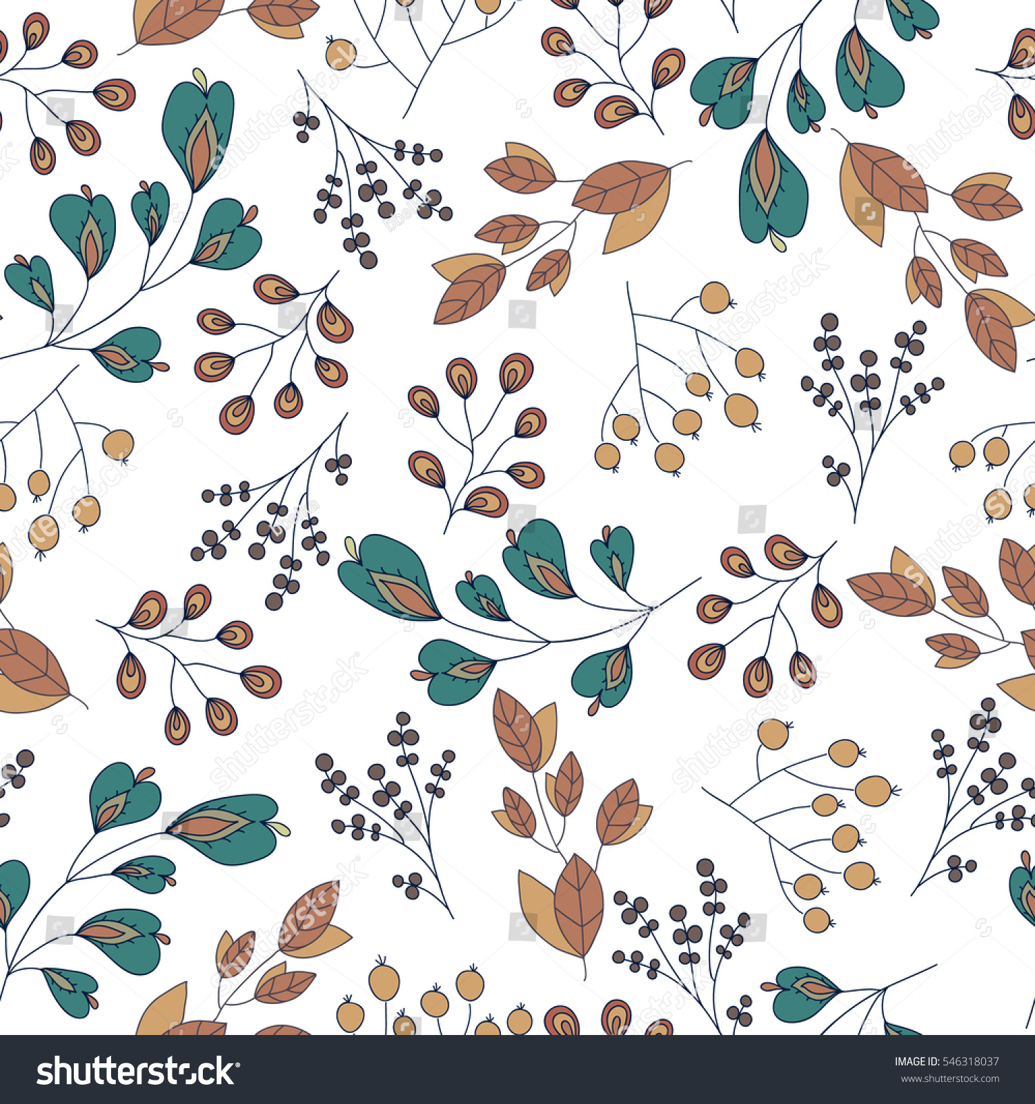 Vector flower pattern. Colorful seamless botanic texture detailed ...